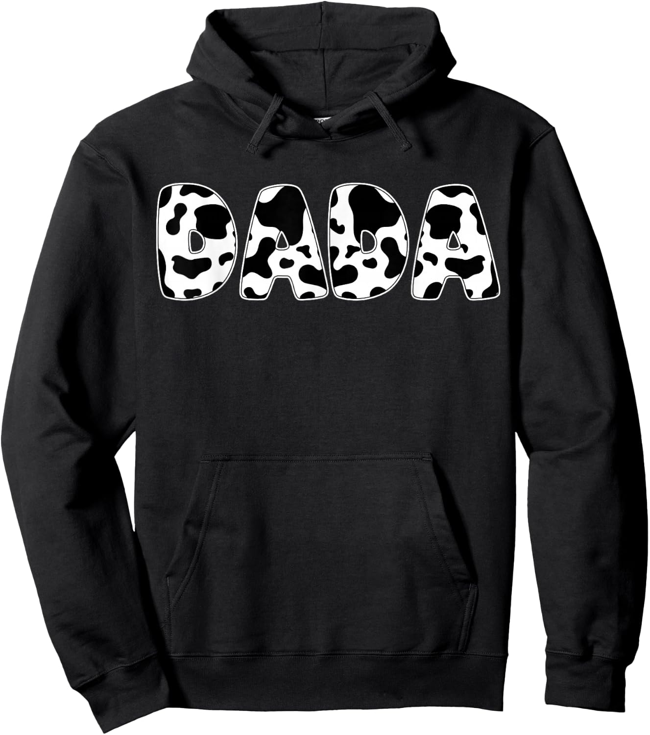 Dada Cow Print Cow Pattern Father's Day Hoodie - Hoodie | Black