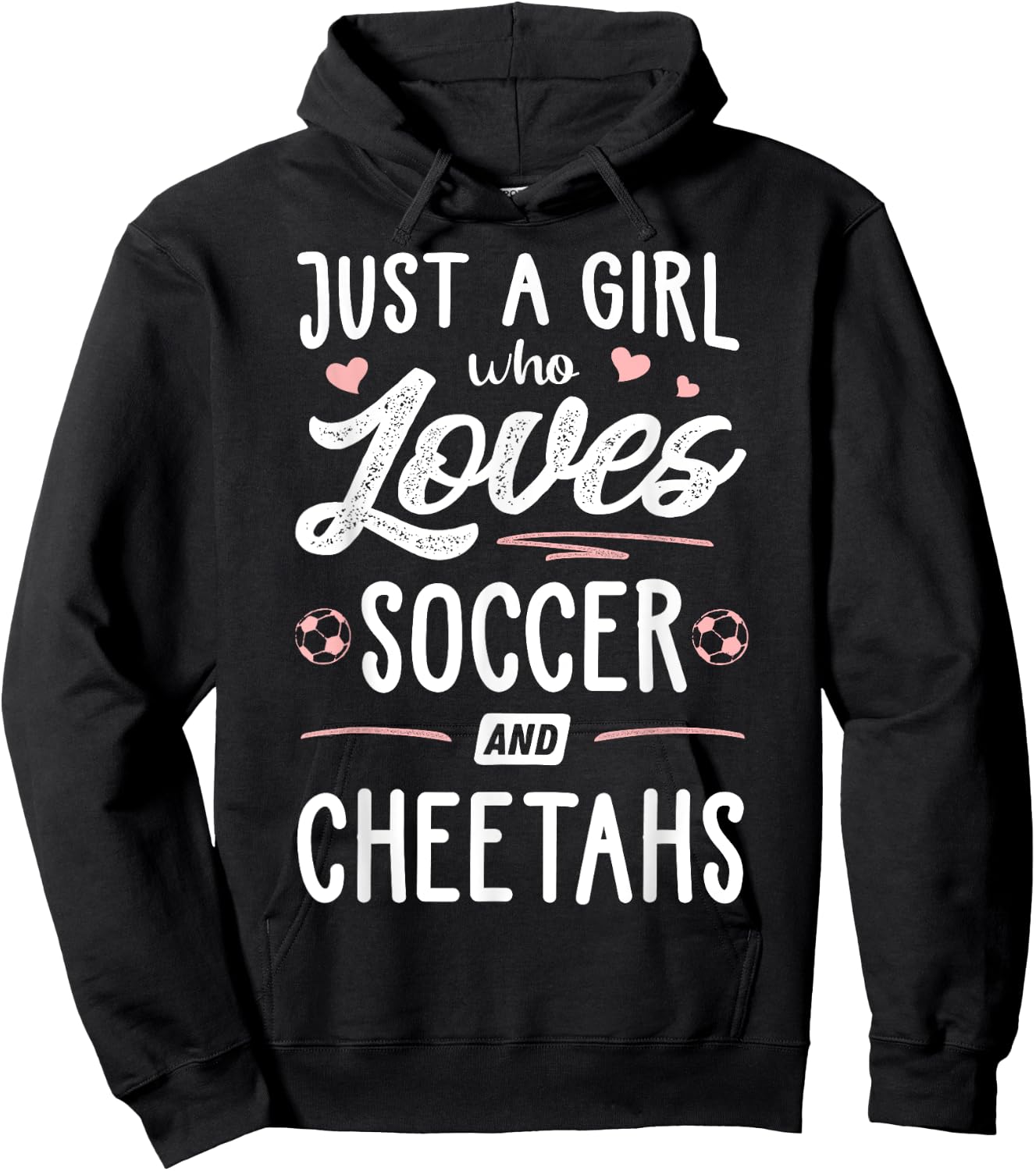 Just A Girl Who Loves Soccer And Cheetahs Gift Women Hoodie - Hoodie | Black