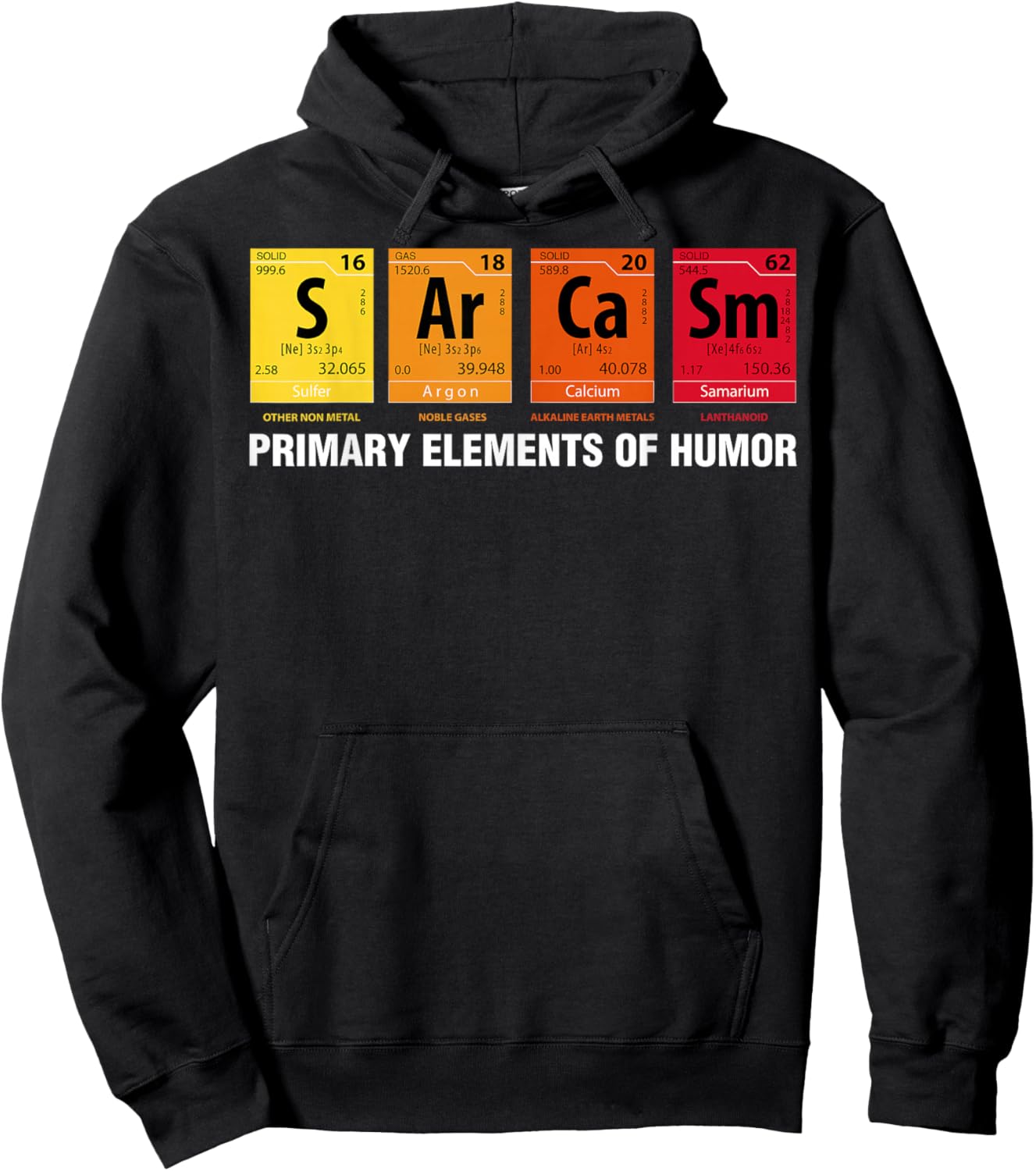 Sarcasm Elements of Humor Periodic Table Hoodie - Hoodie | Black