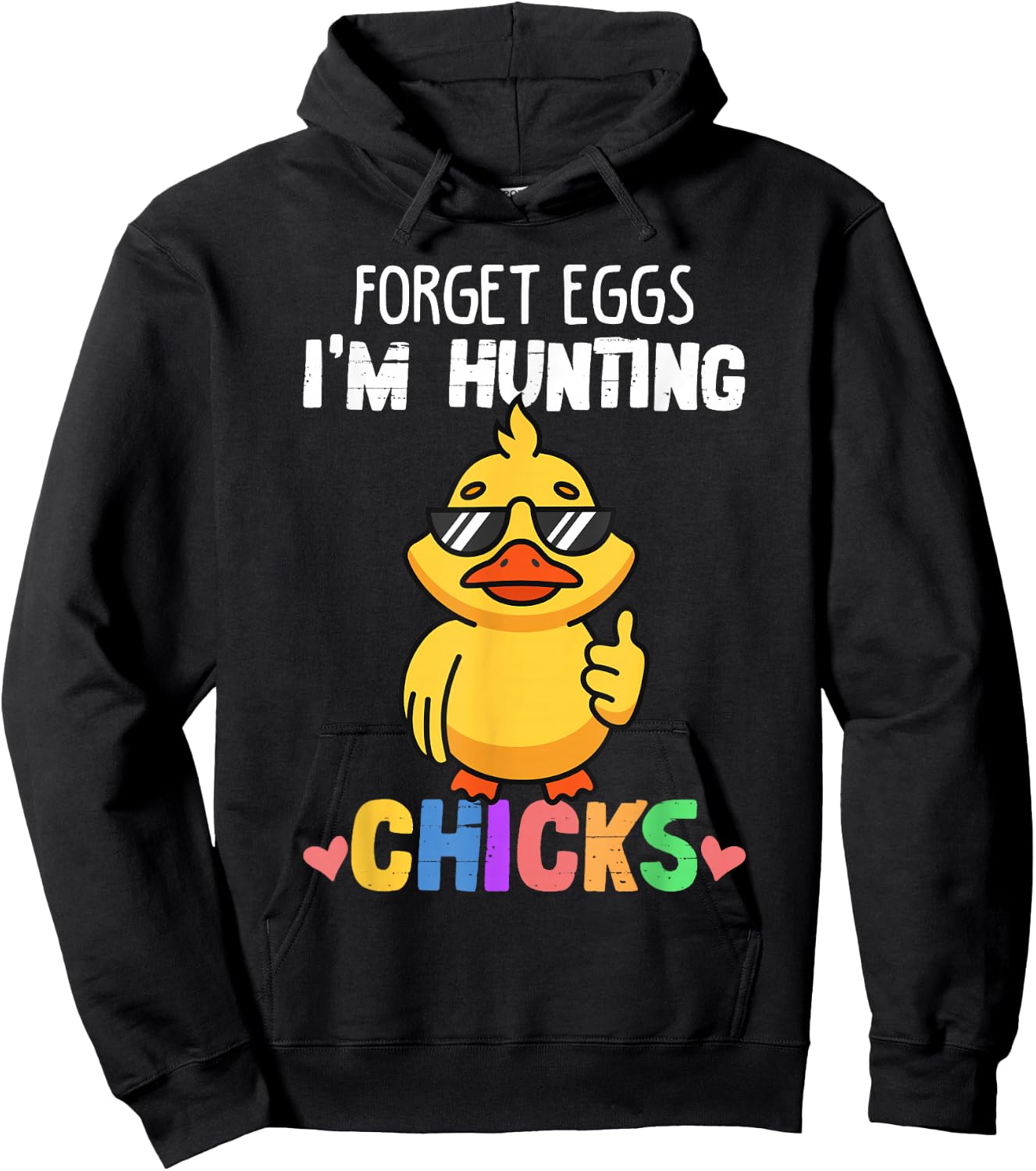 Forget Eggs Im Hunting Chicks Funny Easter Boys Toddler Kids Hoodie - Hoodie | Black