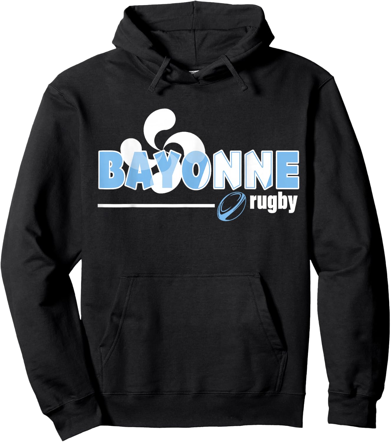 Rugby Bayonne Basque Country Supporter Man Woman Child , Black, S Hoodie - Hoodie | Black