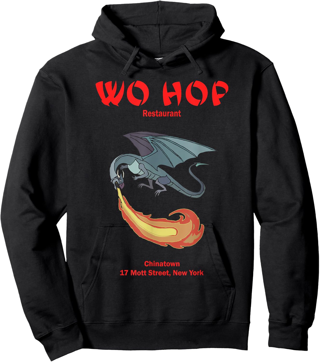 Dragon Fire Wo hop Restaurant Chinatown Hoodie - Hoodie | Black