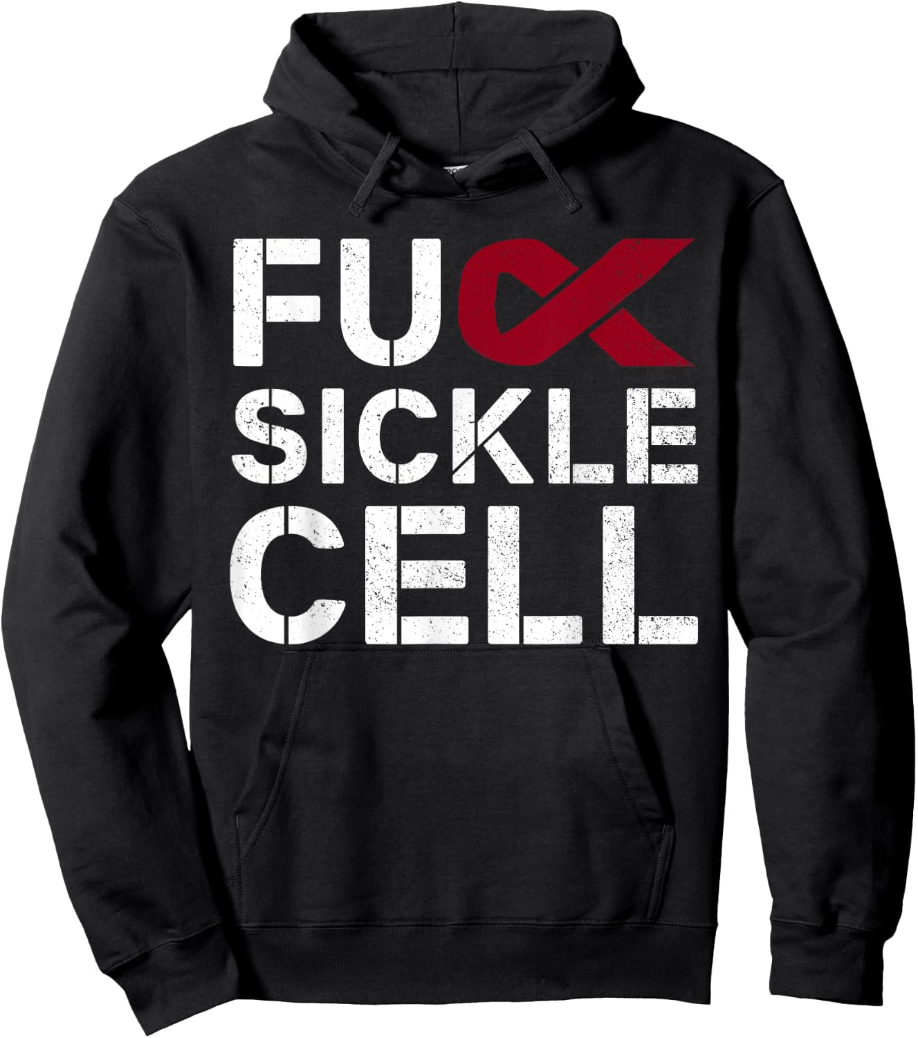 Fuck Sickle Cell Anemia SCD Awareness Month Ribbon Hoodie - Hoodie | Black