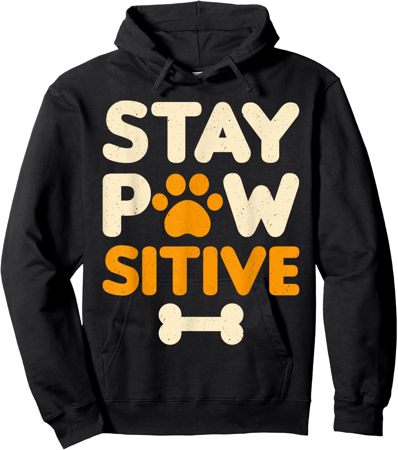 Dog Owner Stay Pawsitive Funny Dog Lover Hoodie - Hoodie | Black