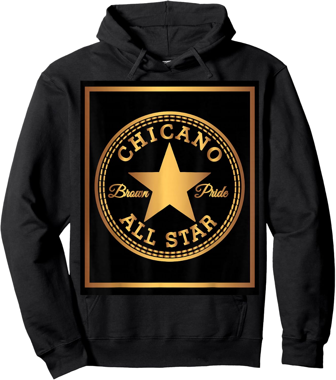 Chicano Brown Pride Gold T Shirt Hoodie - Hoodie | Black