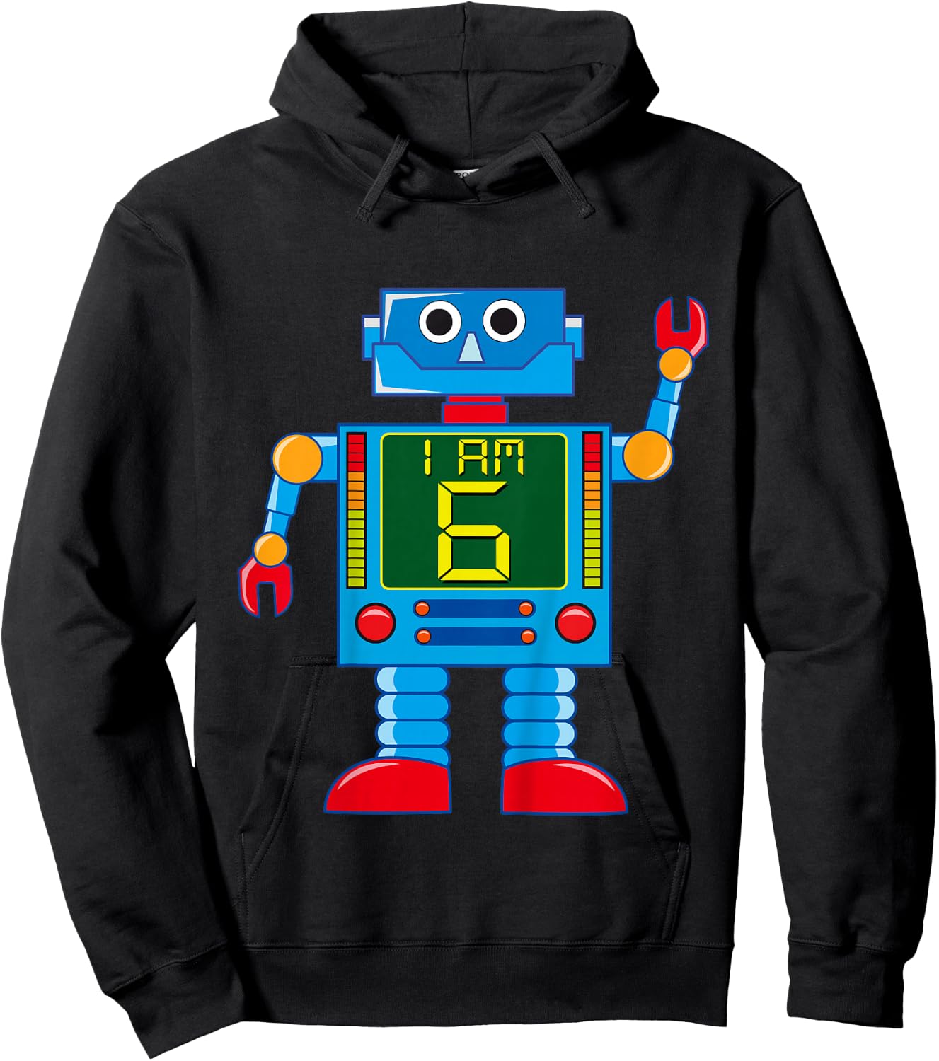 Attention. I am 6 years 6th birthday robot mechanics Hoodie - Hoodie | Black