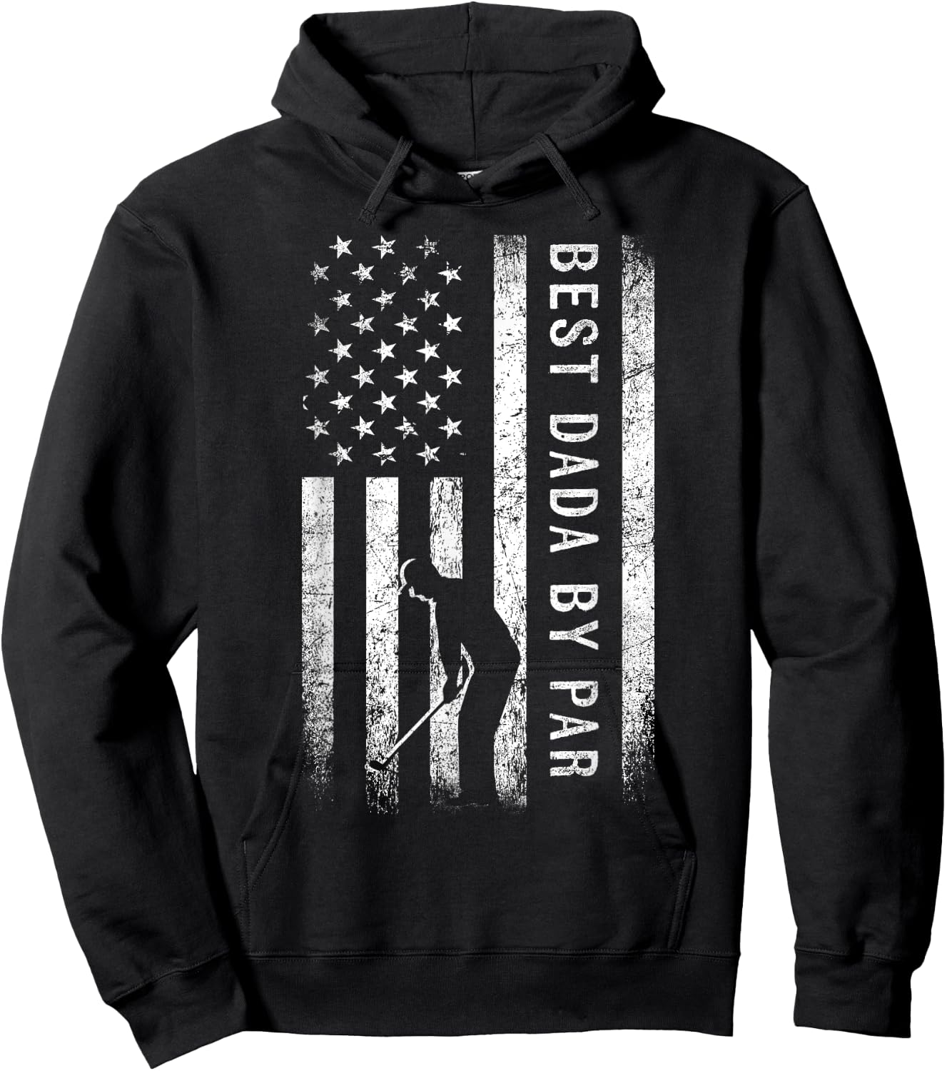 Best Dada By Par Golfing Gifts Dada Father's Day Golf Hoodie - Hoodie | Black