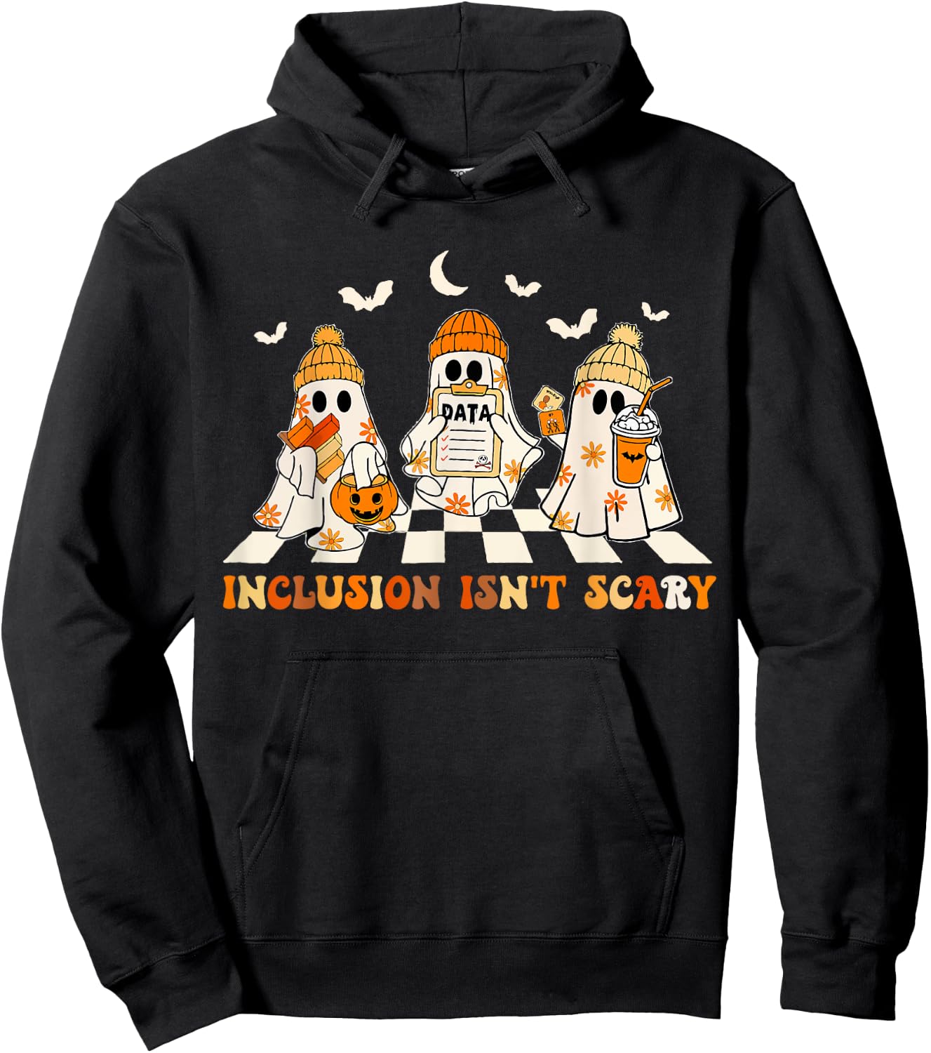 Funny Sped Teacher Halloween Ghost Inclusion Isn't Scary Hoodie - Hoodie | Black