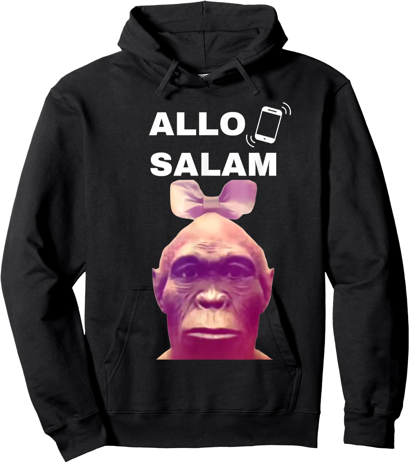 Allo salam same monkey for college students salem bassem Hoodie - Hoodie | Black