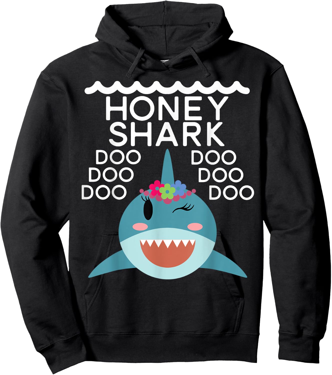 Honey Shark shirt Matching Family Shirts Shark Hoodie - Hoodie | Black