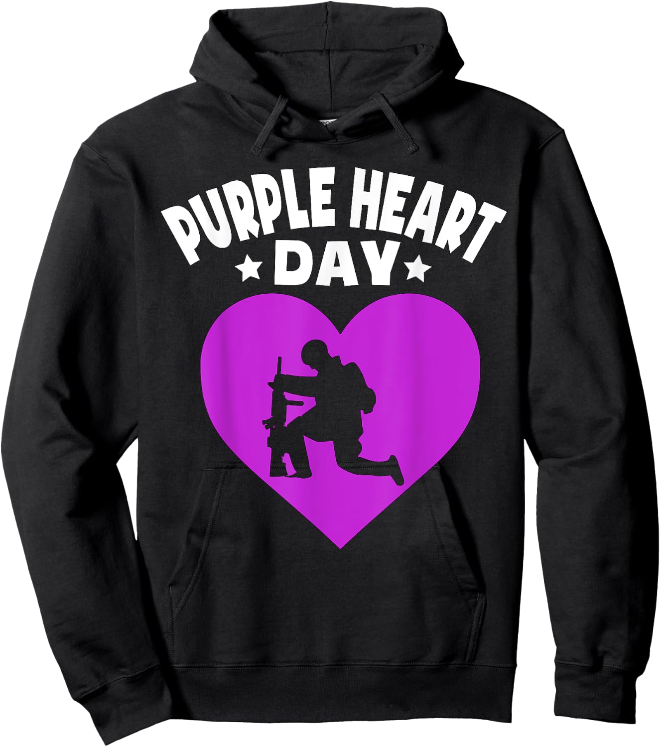 Purple Heart Day Shirt Military Veterans Purple Heart Hoodie - Hoodie | Black