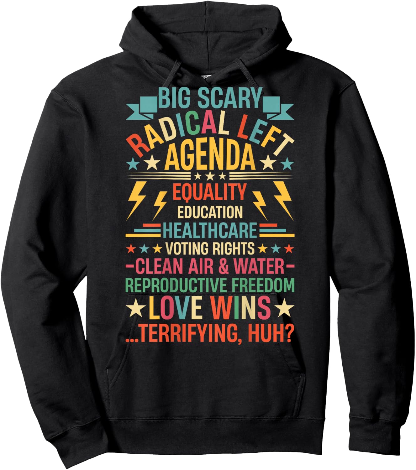 Support Radical Left Agenda USA Liberal 4th of July (ONBACK) Hoodie - Hoodie | Black