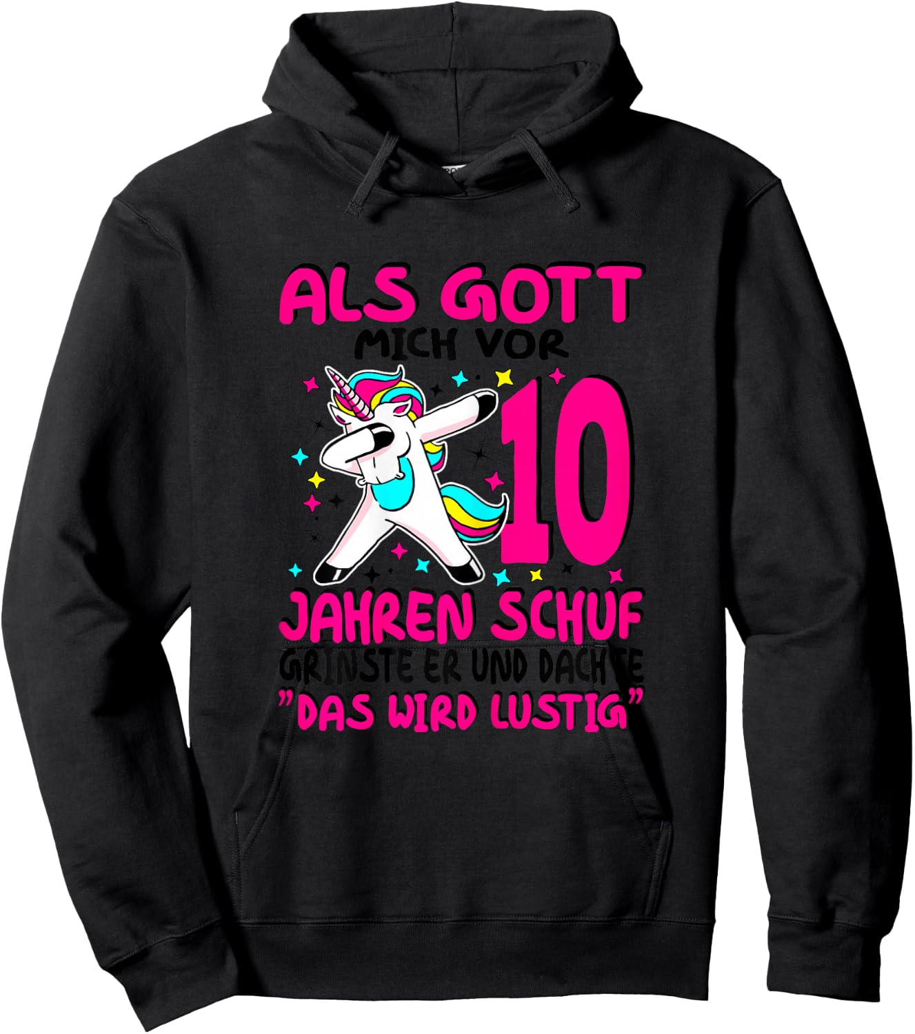 Girls 10 Years 10 Year Old 10 Birthday , White Hoodie - Hoodie | Black