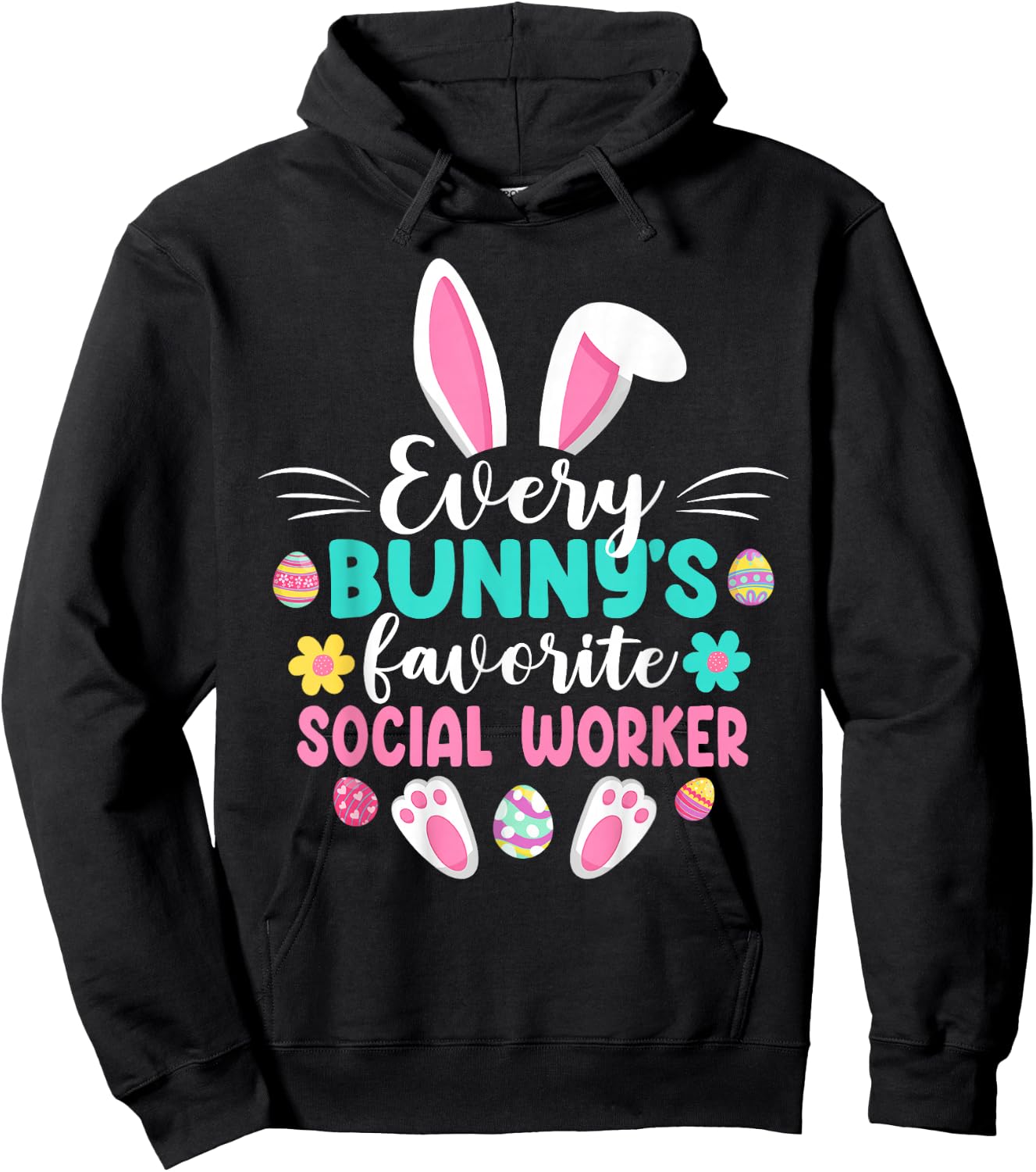 Every Bunny's Favorite Social Worker Shirt Funny Easter Day Hoodie - Hoodie | Black