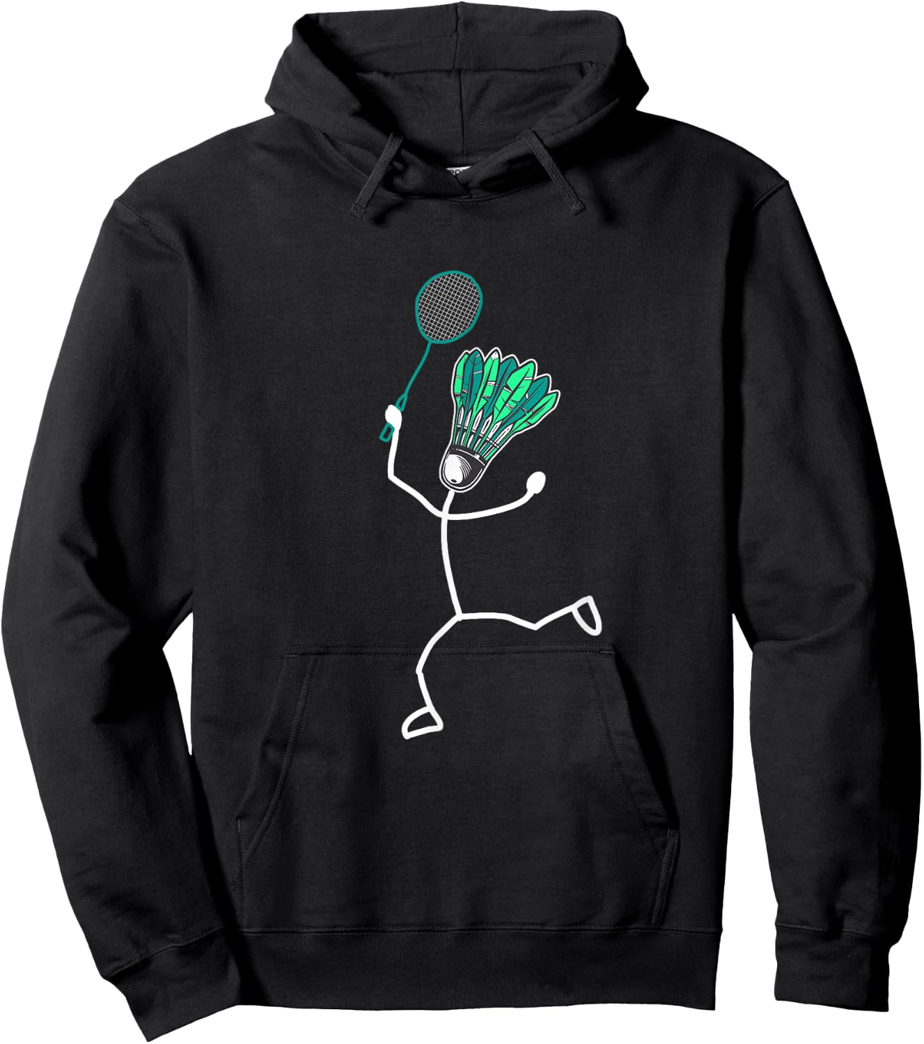 Badminton Stylish Cool Stick Figure , black Hoodie - Hoodie | Black
