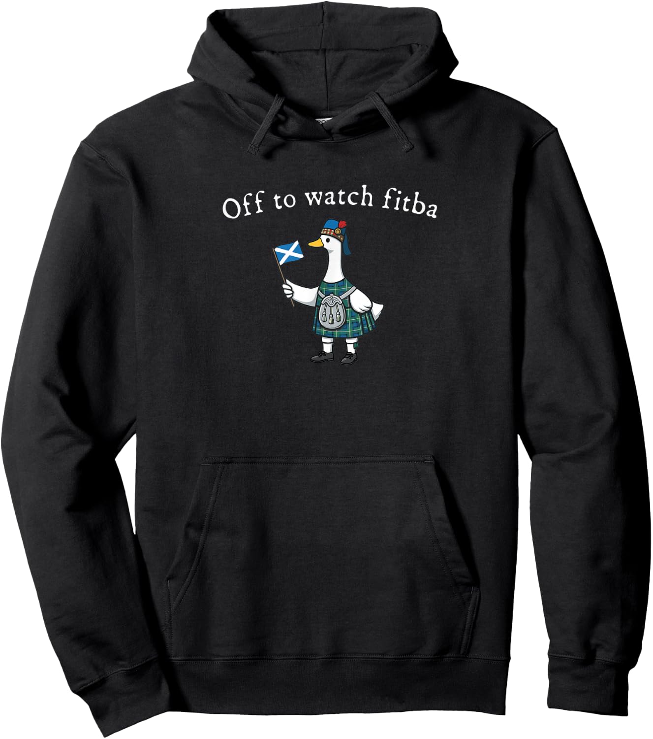 Funny Off to Watch Fitba Scottish Goose Hoodie - Hoodie | Black
