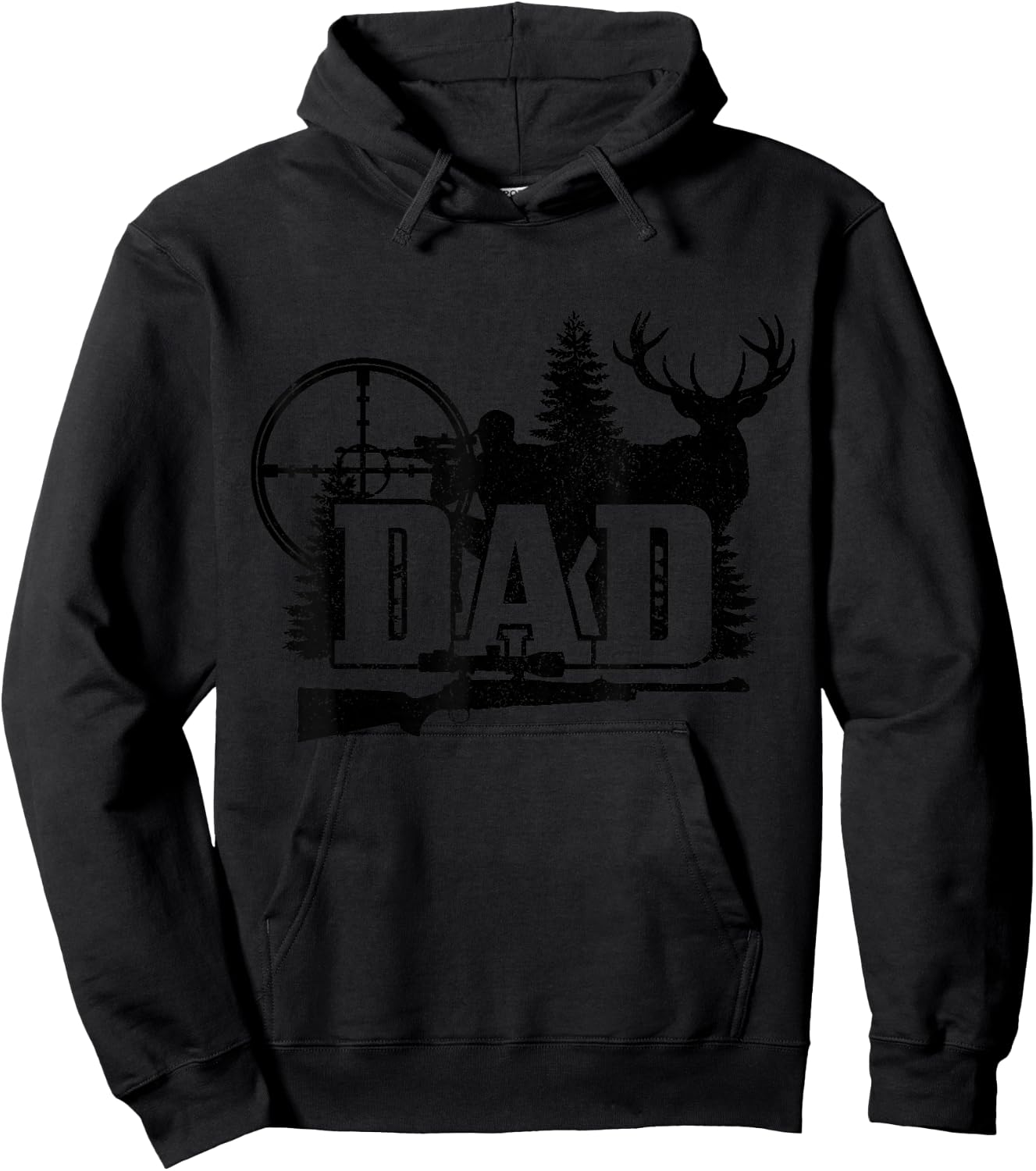 Hunting Dad Father's Day Whitetail Buck Deer Elk Hunter Hoodie - Hoodie | Black
