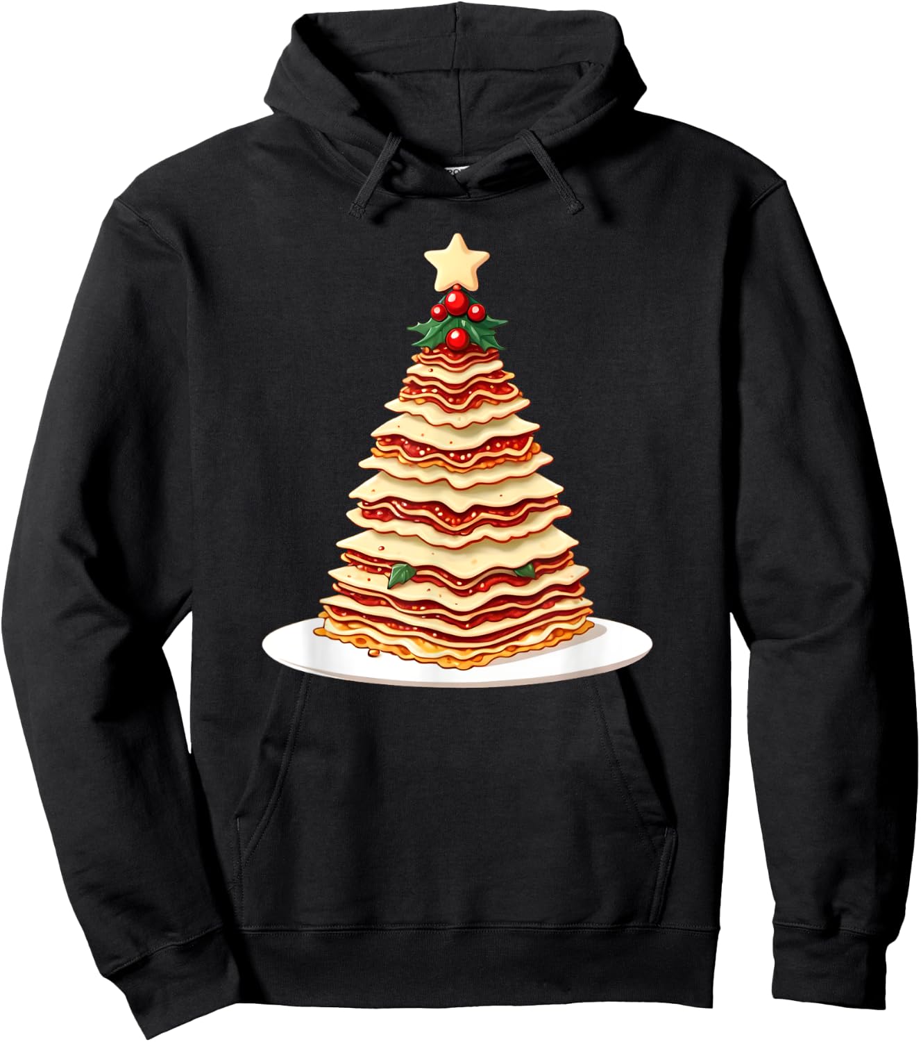 Lasagna Christmas Tree Hoodie - Hoodie | Black