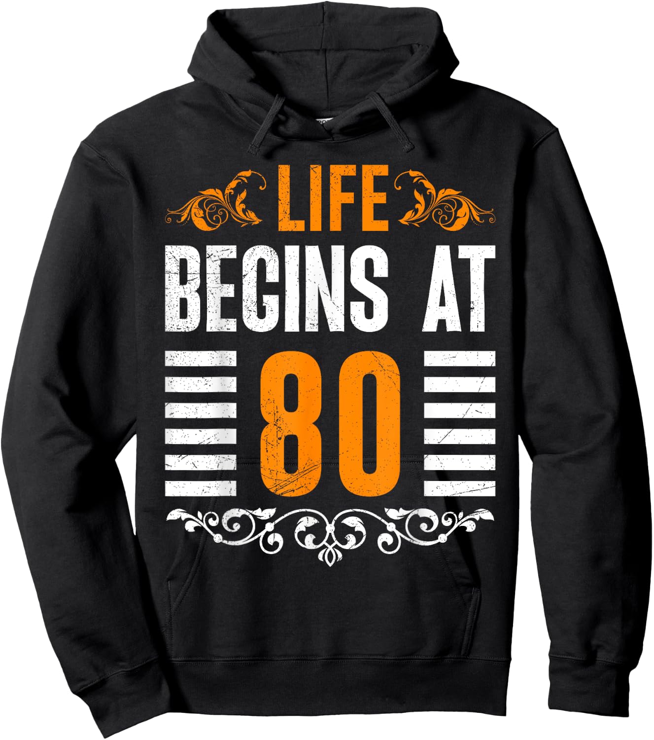 80 Years LIFE BEGINS AT 80 Funny Birthday Party 80 Years Hoodie - Hoodie | Black