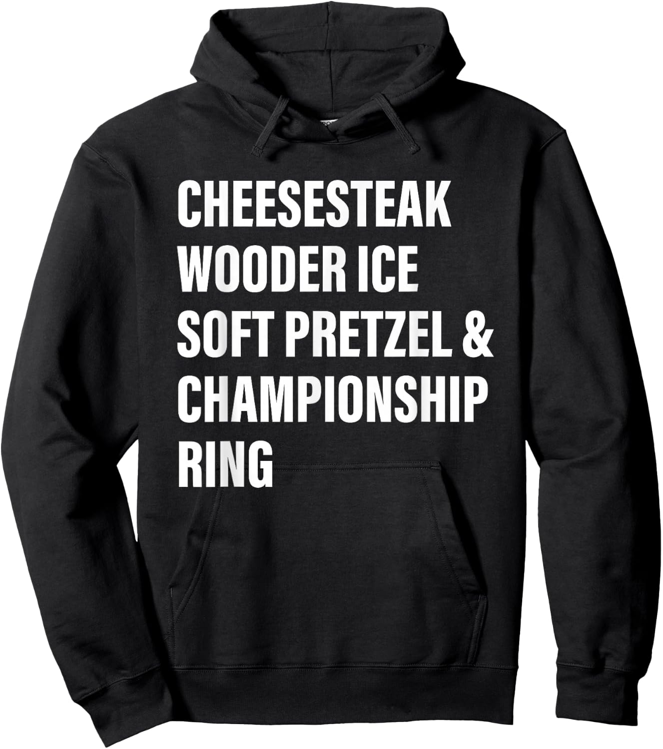 Cheesesteak Wooder Ice Soft Pretzel & Championship Ring Hoodie - Hoodie | Black