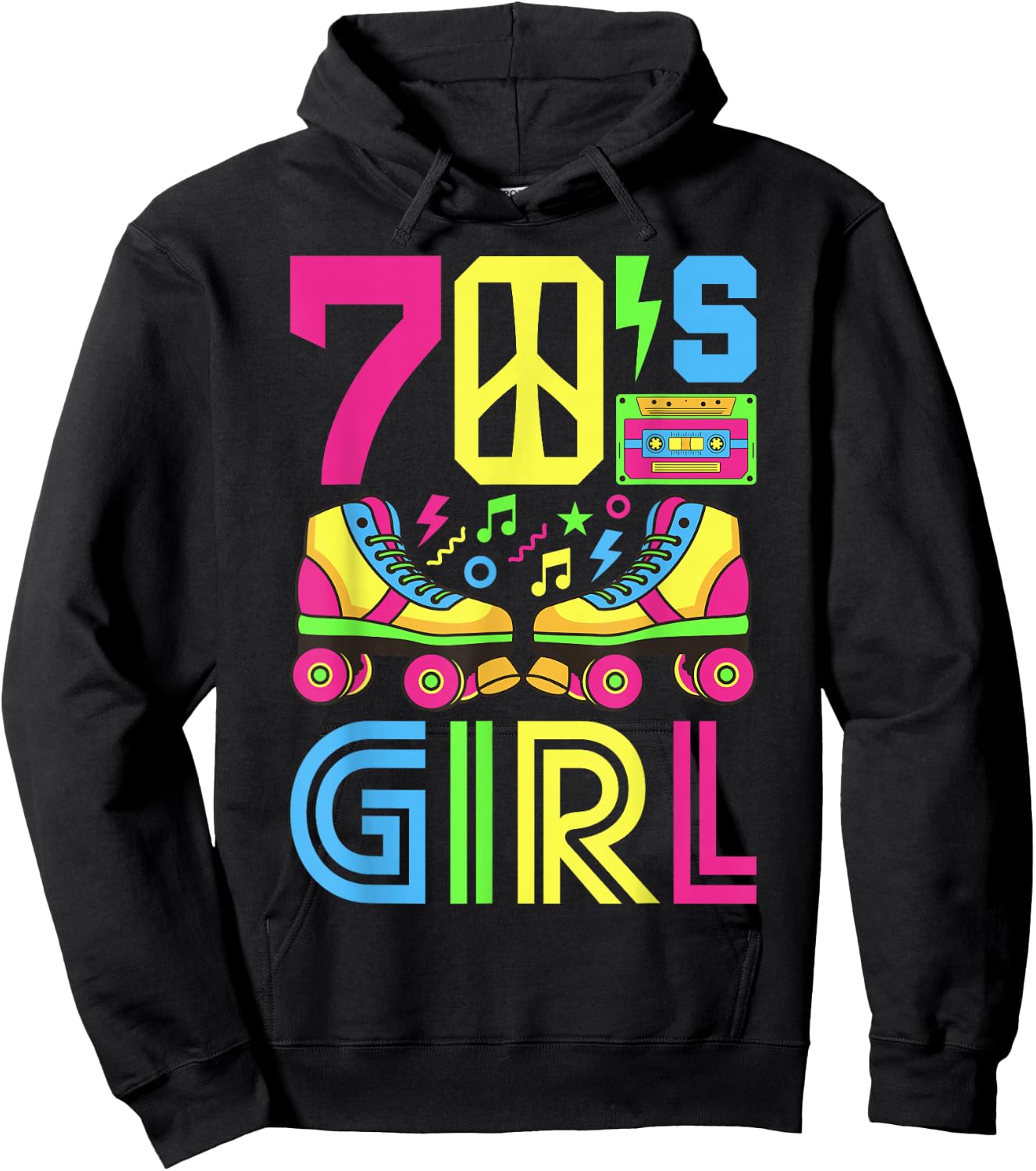 70s Girl 70s Outfit 70s Costume 70s Party 70s , black Hoodie - Hoodie | Black