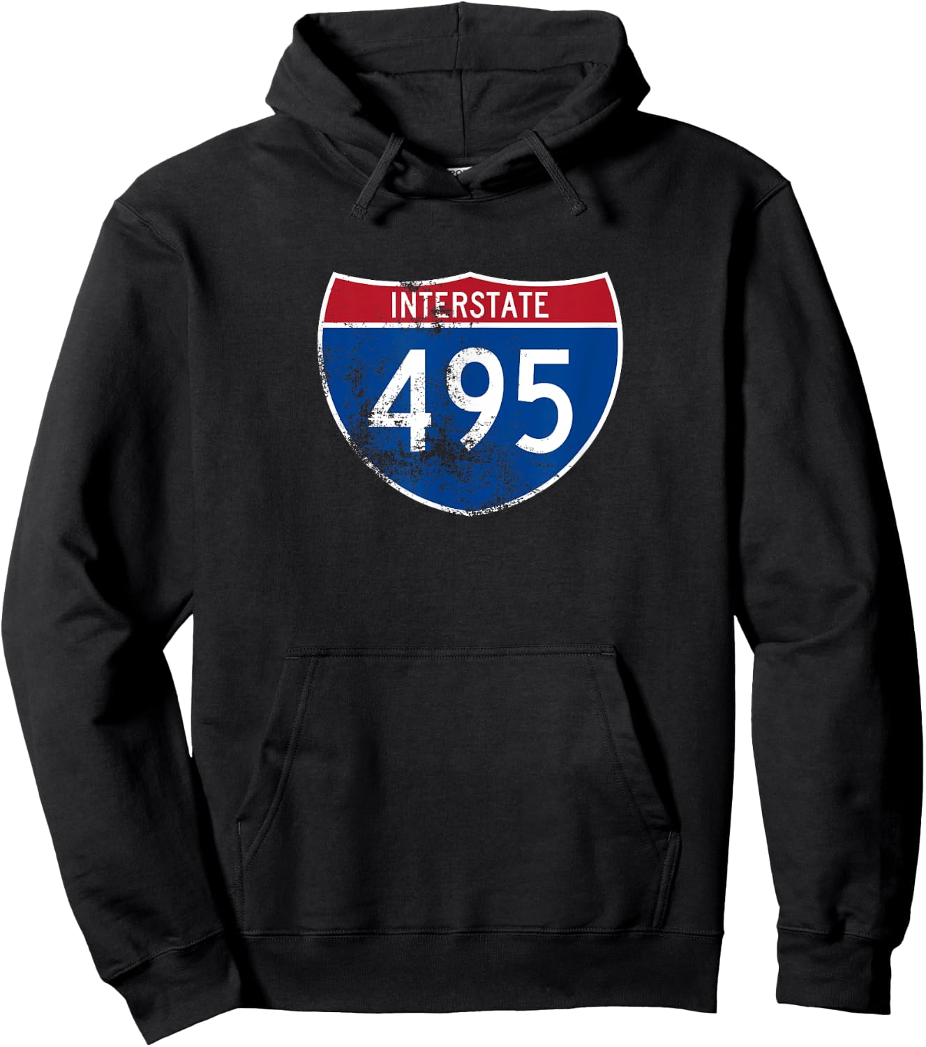 Vintage Interstate I-495 Hoodie - Hoodie | Black
