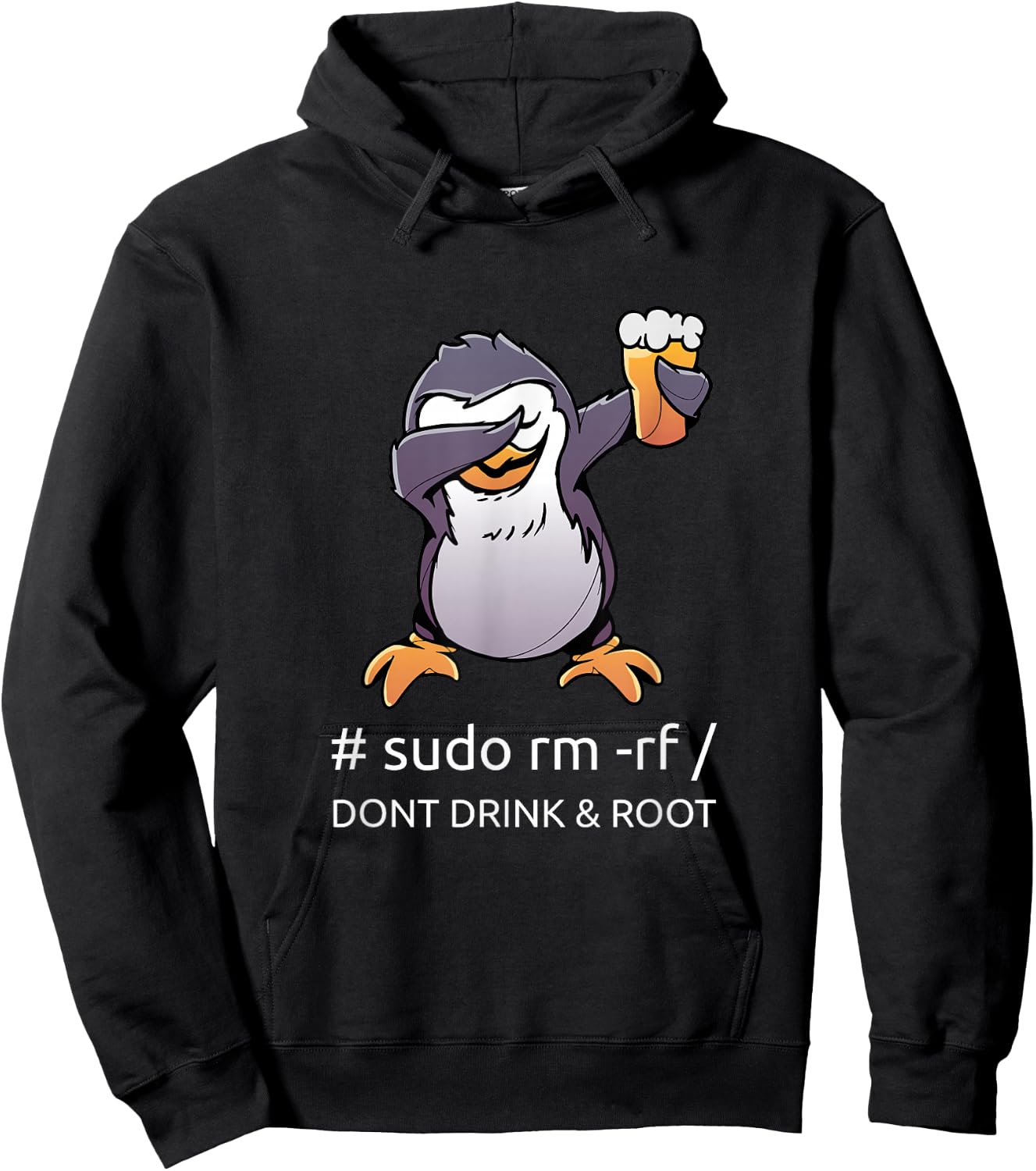 sudo rm rf Dont Drink and Root Computer Scientist Tux Linux Coding Hoodie - Hoodie | Black