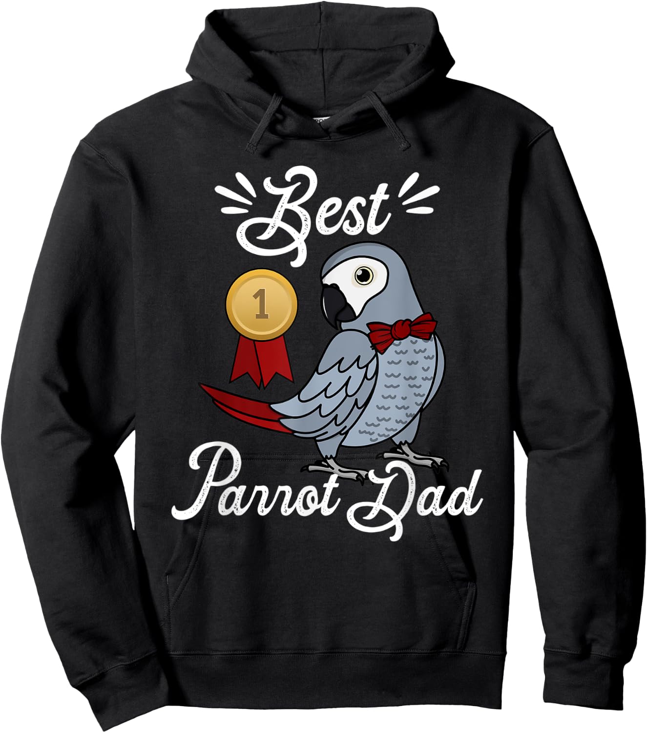 Best Parrot Dad I African Grey Hoodie - Hoodie | Black
