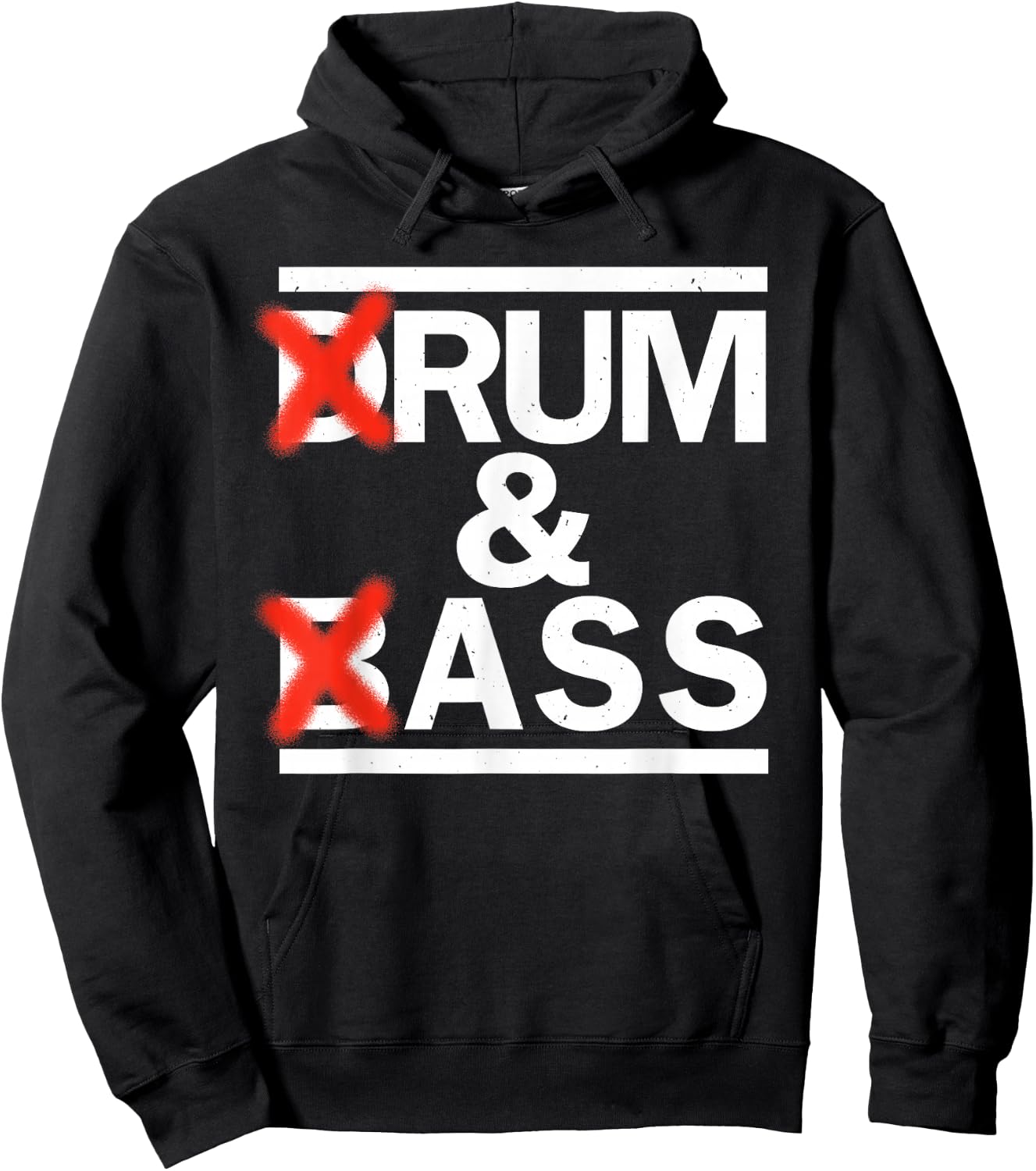 Drum & Bass Rum & Ass Funny Rave Party EDM DJ House Music , Black, S Hoodie - Hoodie | Black