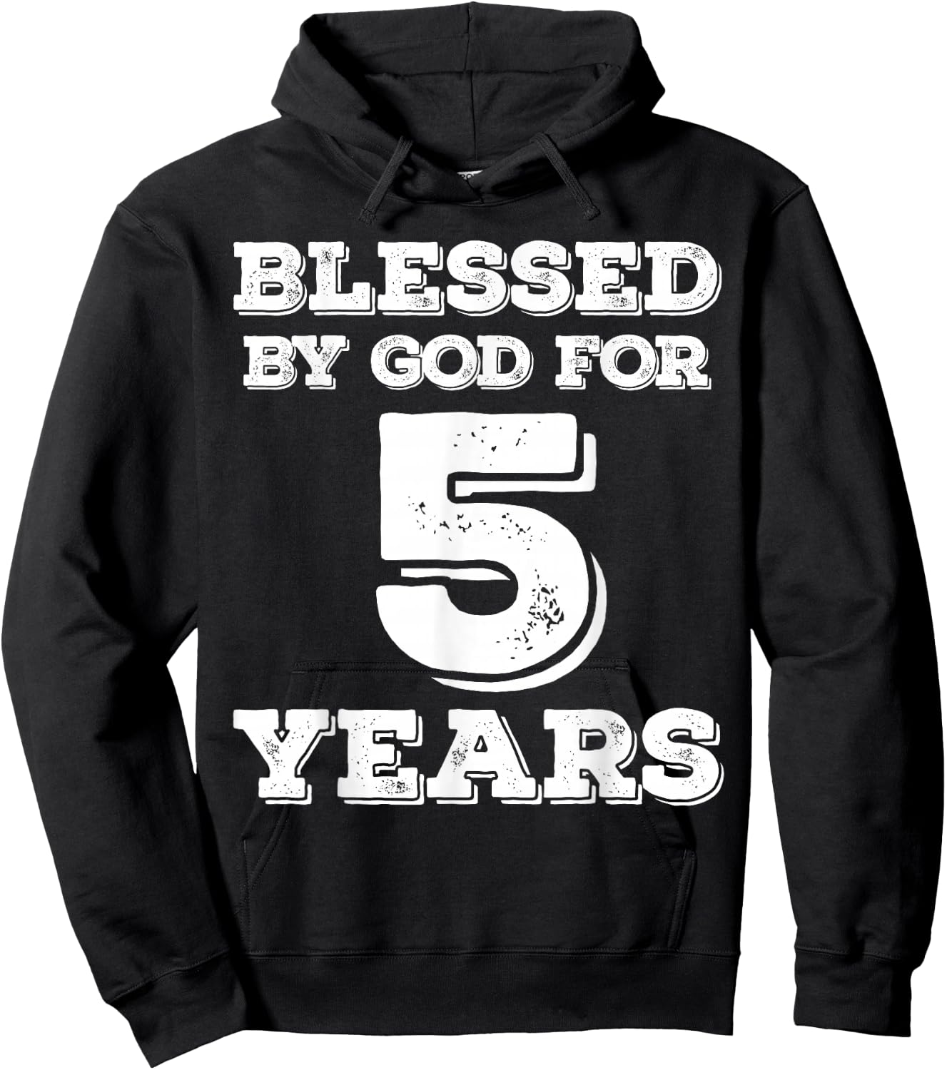 Blessed By God For 5 Years Religious 5th Birthday Hoodie - Hoodie | Black