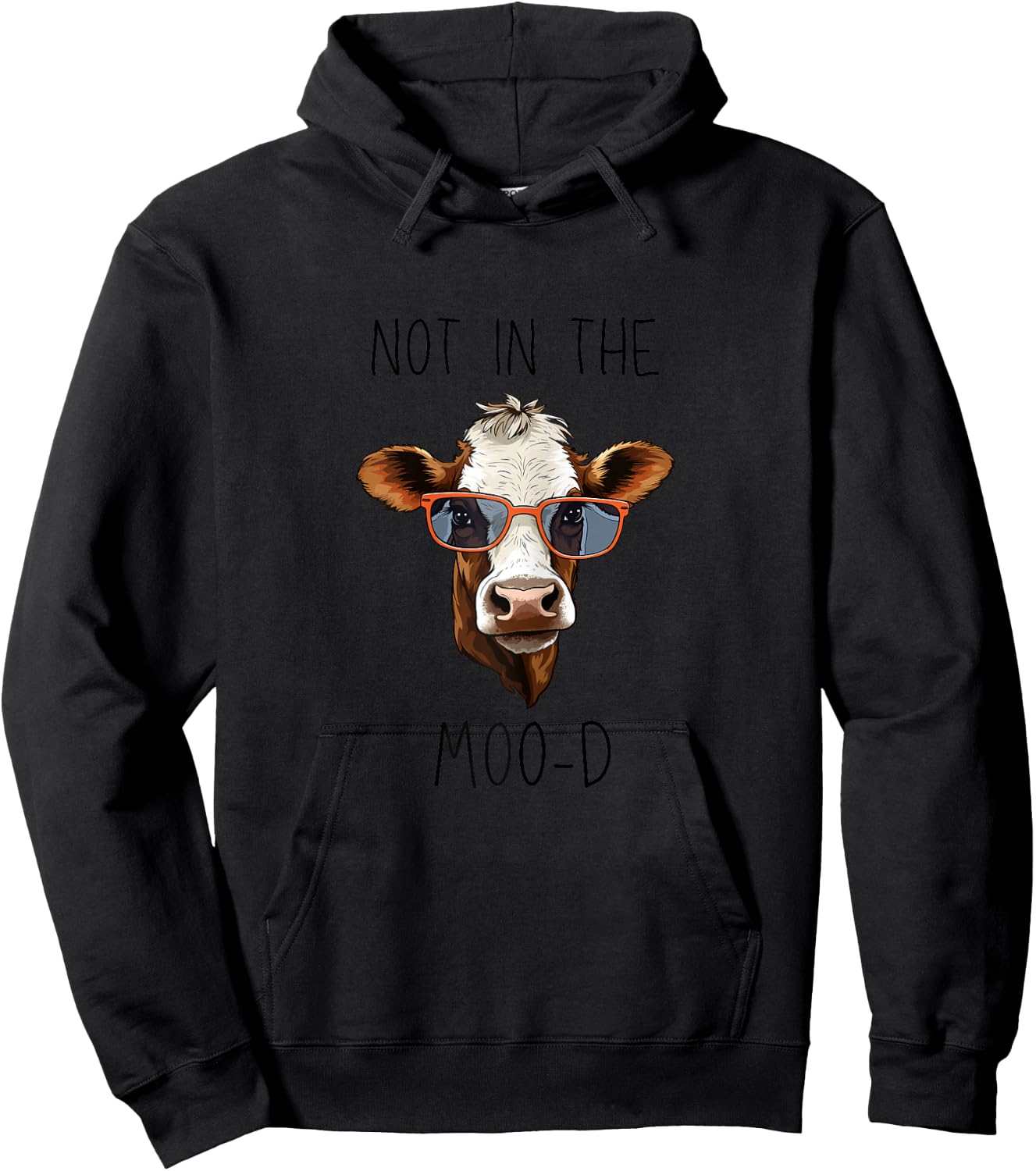 Not in the Mood Cow Hoodie - Hoodie | Black
