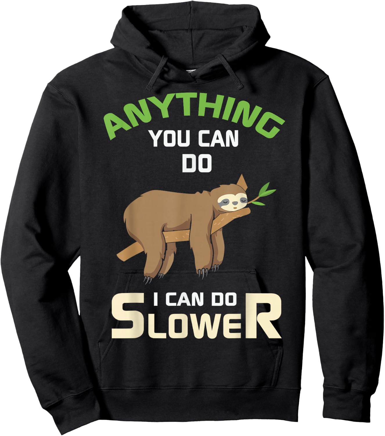 Lazy Sloth Funny Pajama Men Women Kids Nap Tired Sleep Hoodie - Hoodie | Black