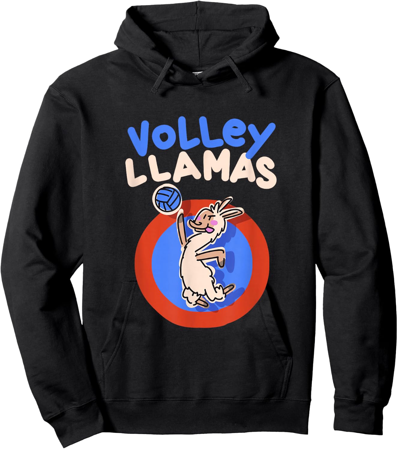 Volley Llamas I Funny Volleyball Lama Alpaca Hoodie - Hoodie | Black