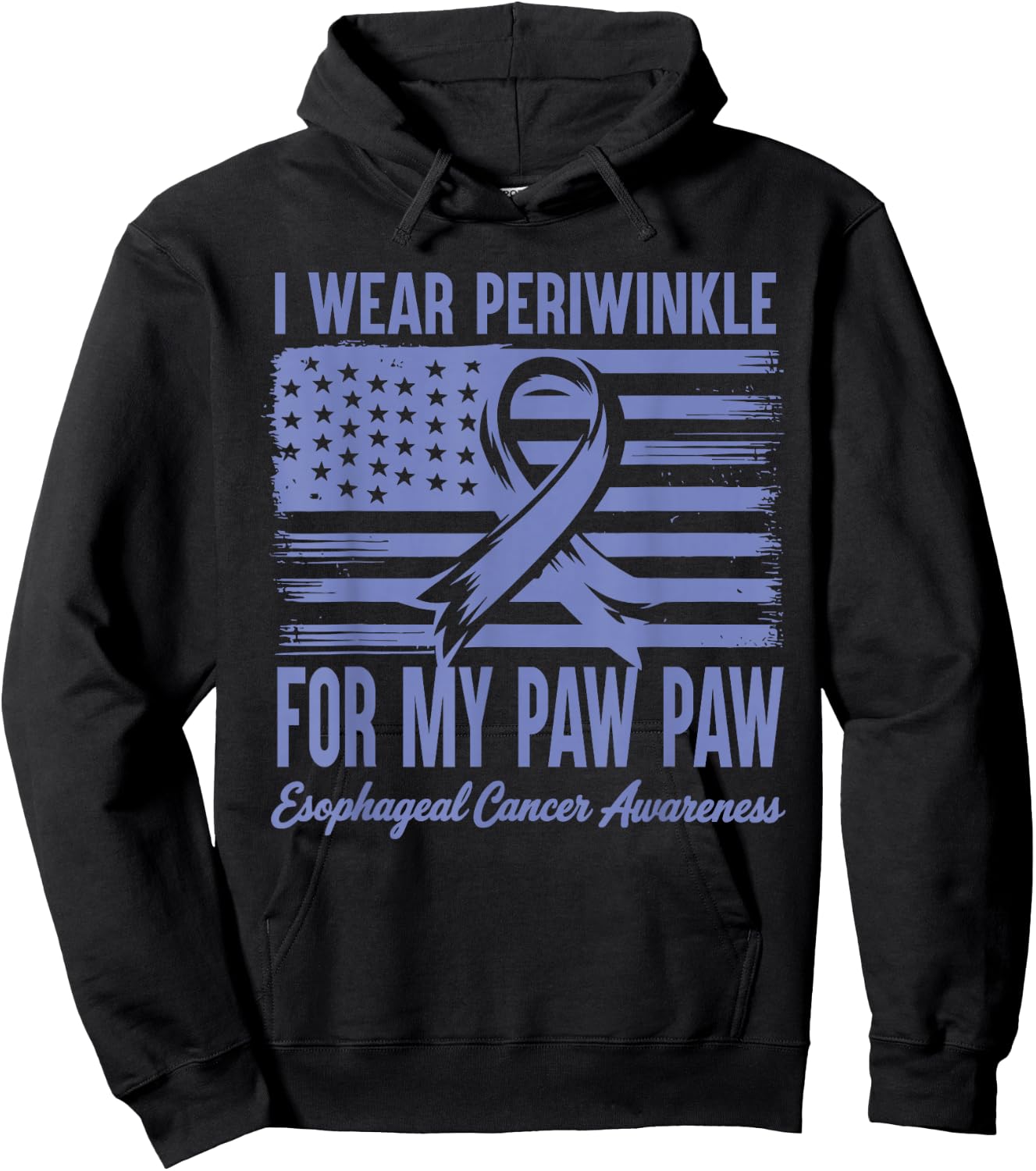 I Wear Periwinkle For My Paw Paw Esophageal Cancer Awareness Hoodie - Hoodie | Black