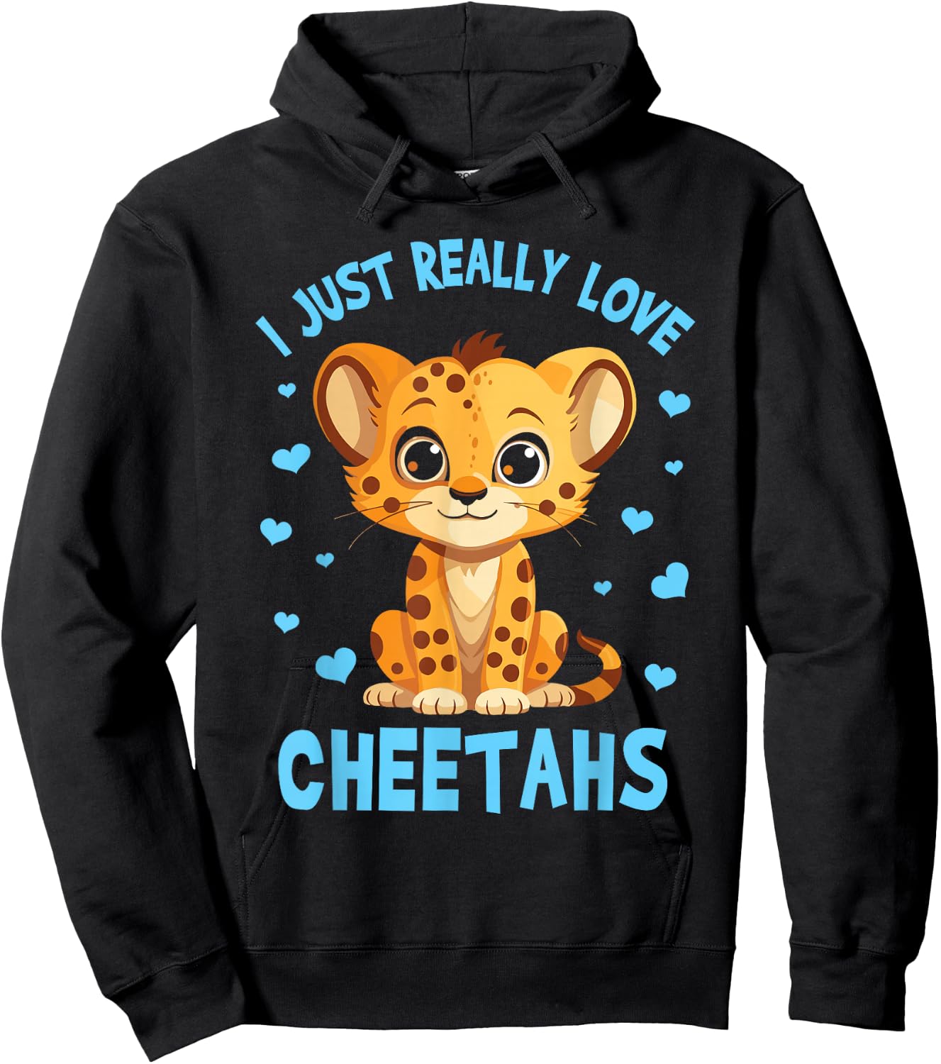 Cute Cheetah Wildlife Boys Toddler Kids Hoodie - Hoodie | Black