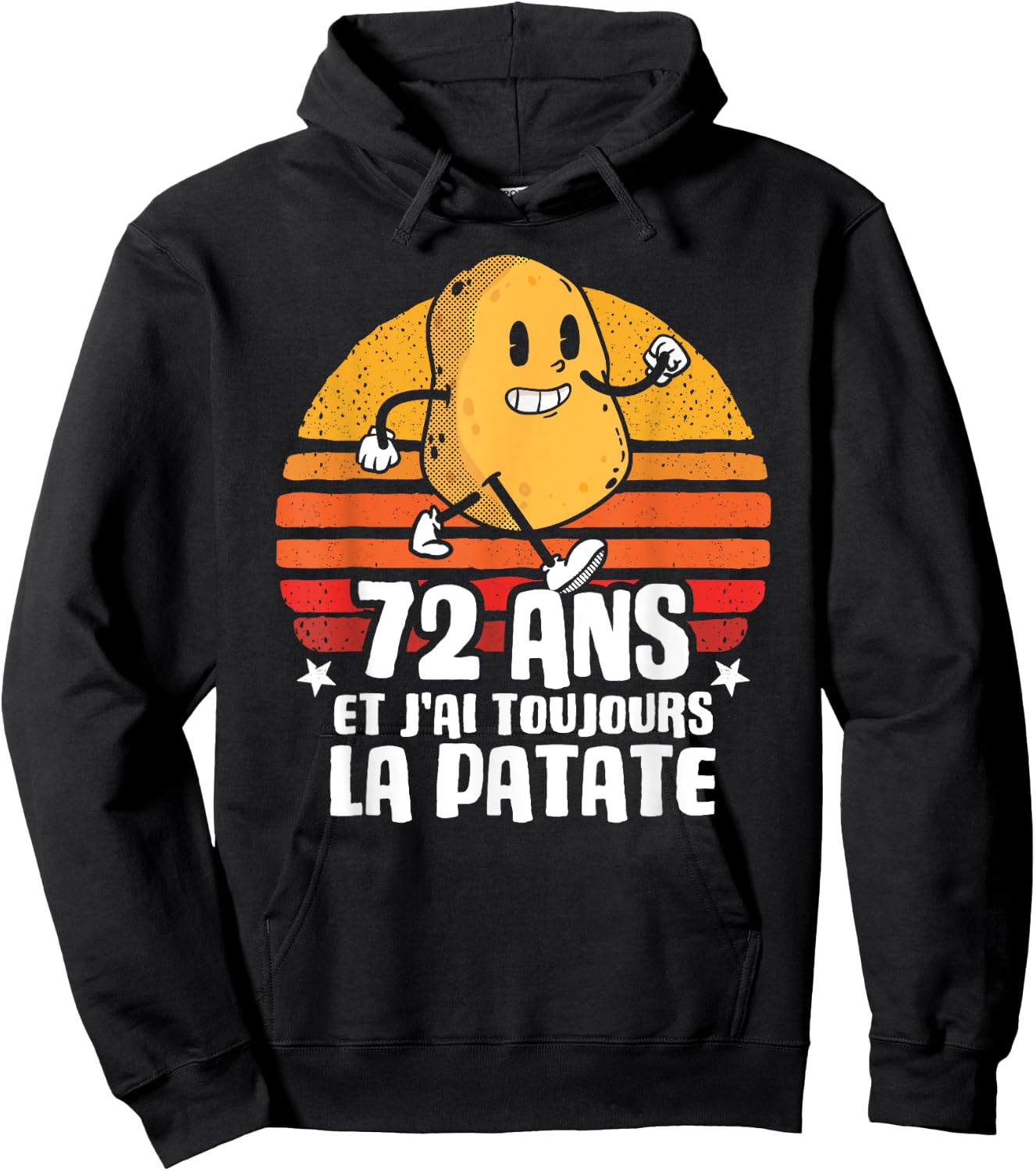 Anniv Gift 72 Years Birthday 72 Years Potato , Black, S Hoodie - Hoodie | Black