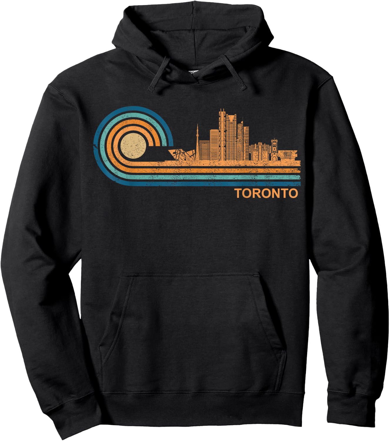 Toronto Skyline Retro Toronto Fan Canada Skyline Toronto Hoodie - Hoodie | Black