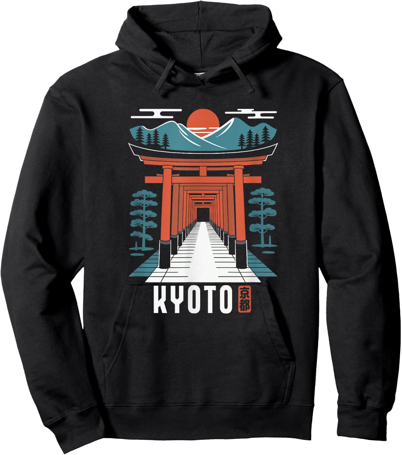 Kyoto Japan Fushimi Inari Shrine Japanese Kanji Souvenir Hoodie - Hoodie | Black