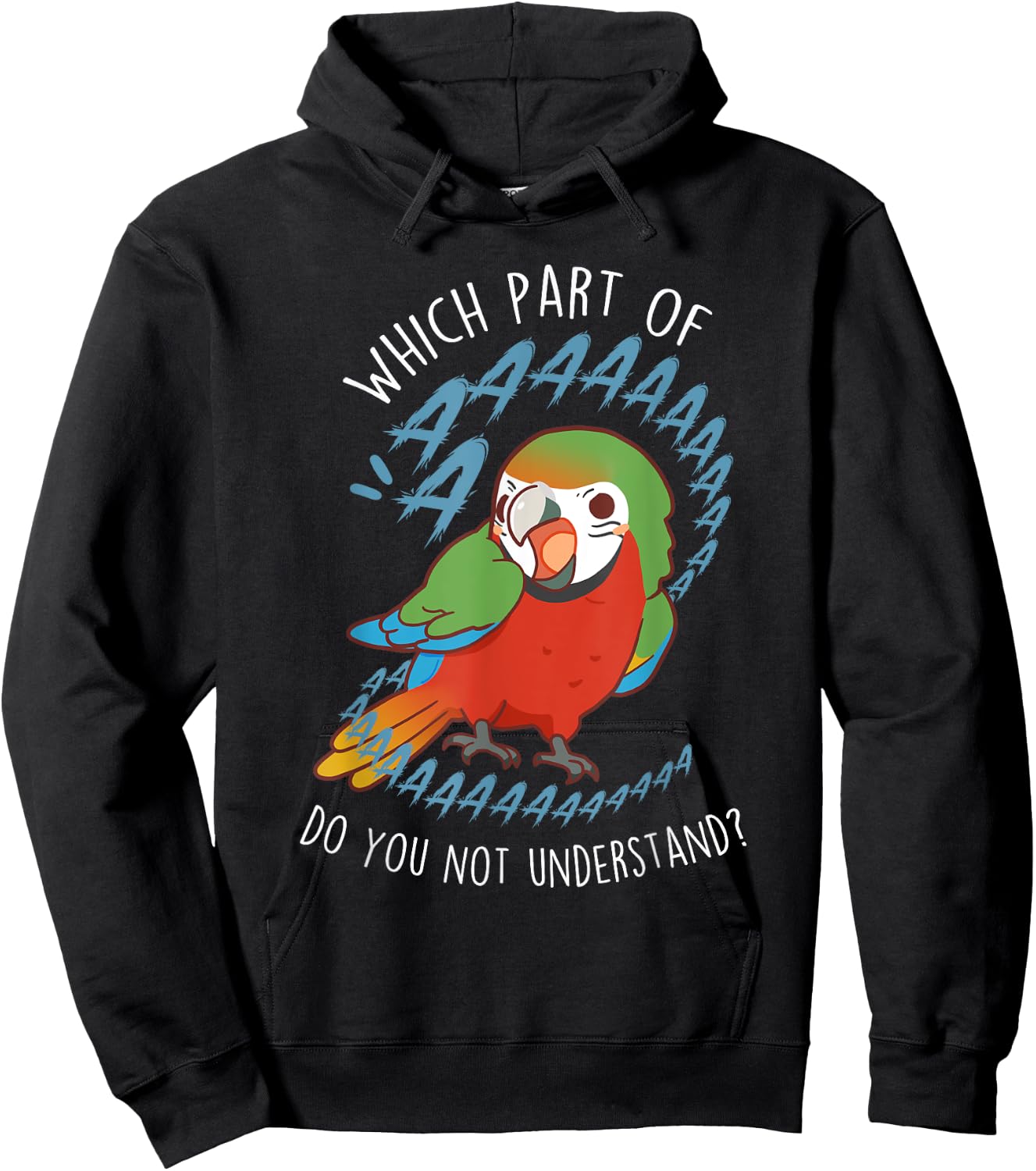 Harlequin Macaw Parrot Aaaa, Funny Cute Hybrid Bird Mom Dad Hoodie - Hoodie | Black