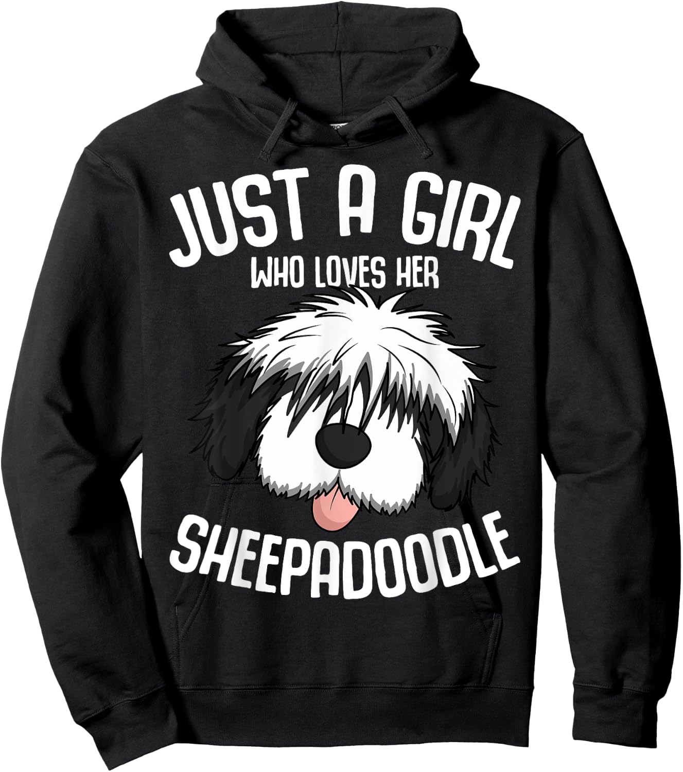 Just a Girl Who Loves Her Sheepadoodle Dog Girls Hoodie - Hoodie | Black