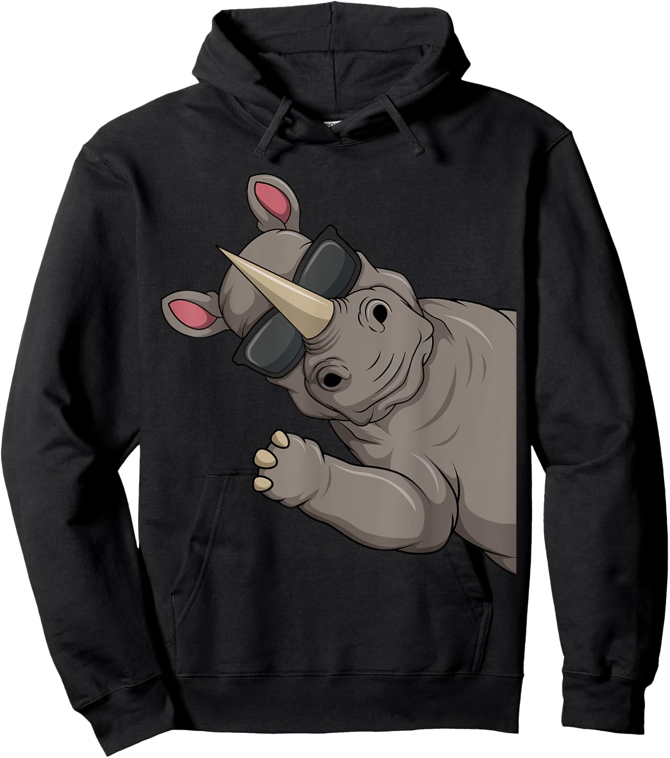 Nashorn Kinder Jungen Damen Hoodie - Hoodie | Black