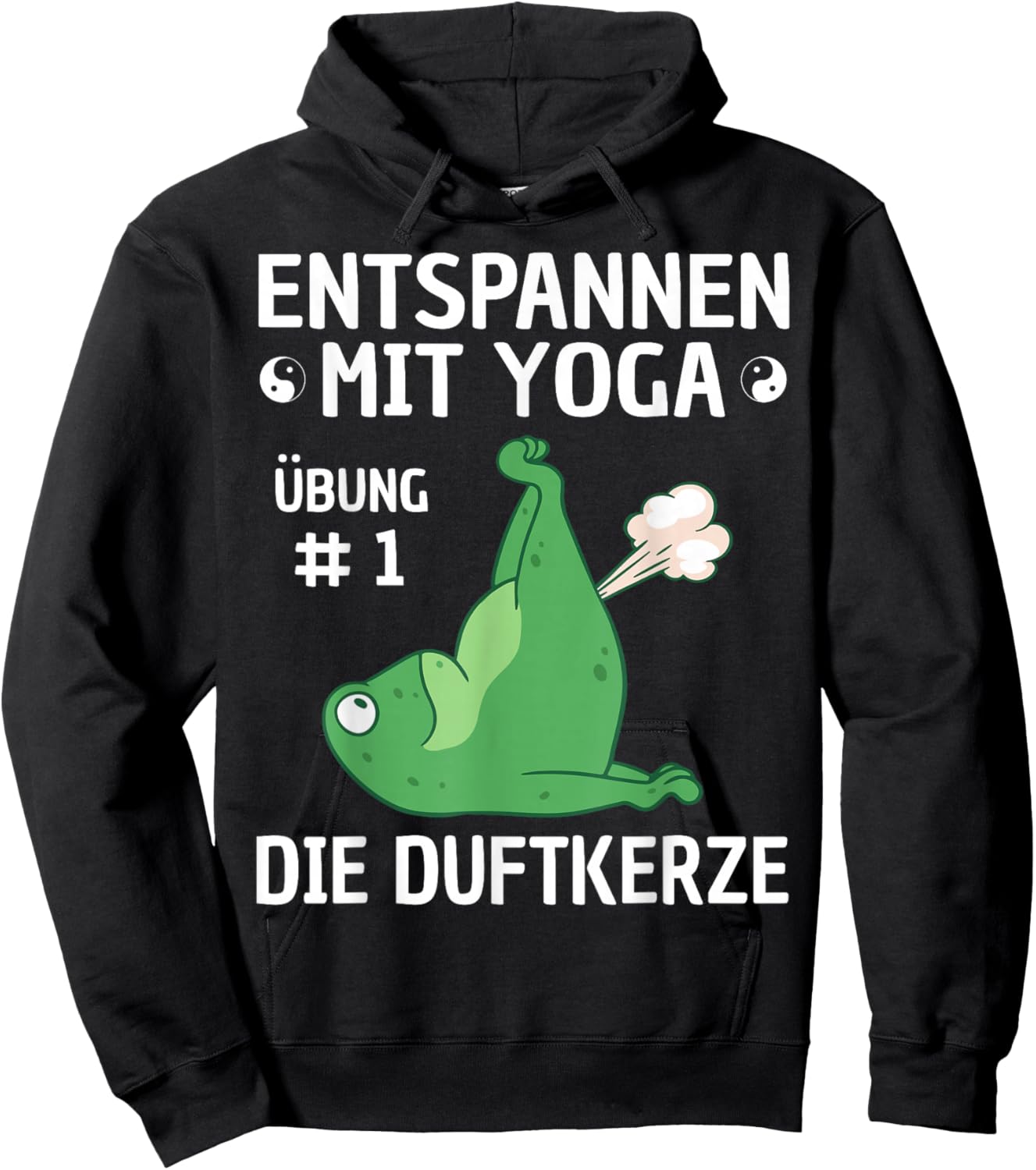 Relaxing with Yoga Frog Motif Funny Meditation Fitness , black Hoodie - Hoodie | Black