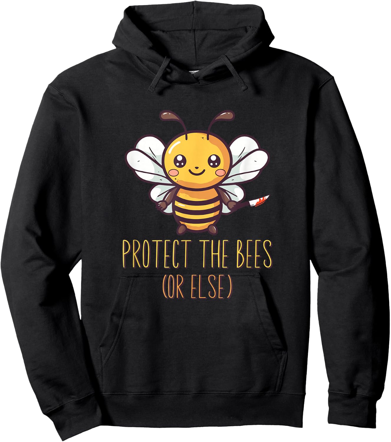Funny Honey Bee Beekeeping Protect The Bees Or Else Hoodie - Hoodie | Black