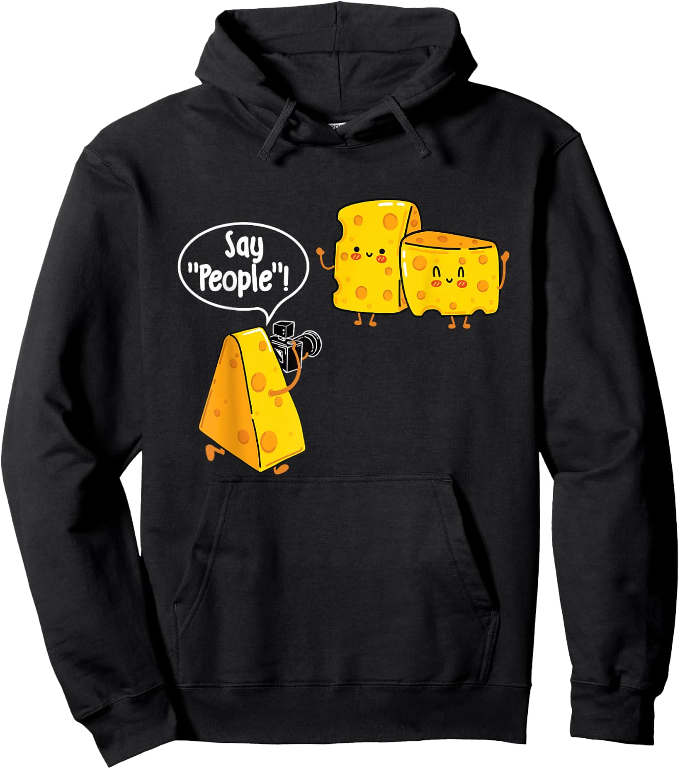 Say People - Cheese Lover Food Dairy Milk Gouda Cheddar Brie Hoodie - Hoodie | Black