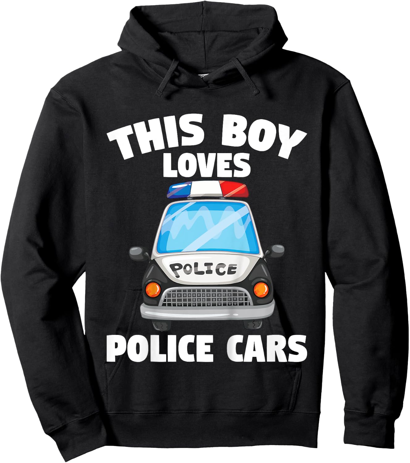 Kids Police Officer This Boy Loves Police Cars Toddler Hoodie - Hoodie | Black