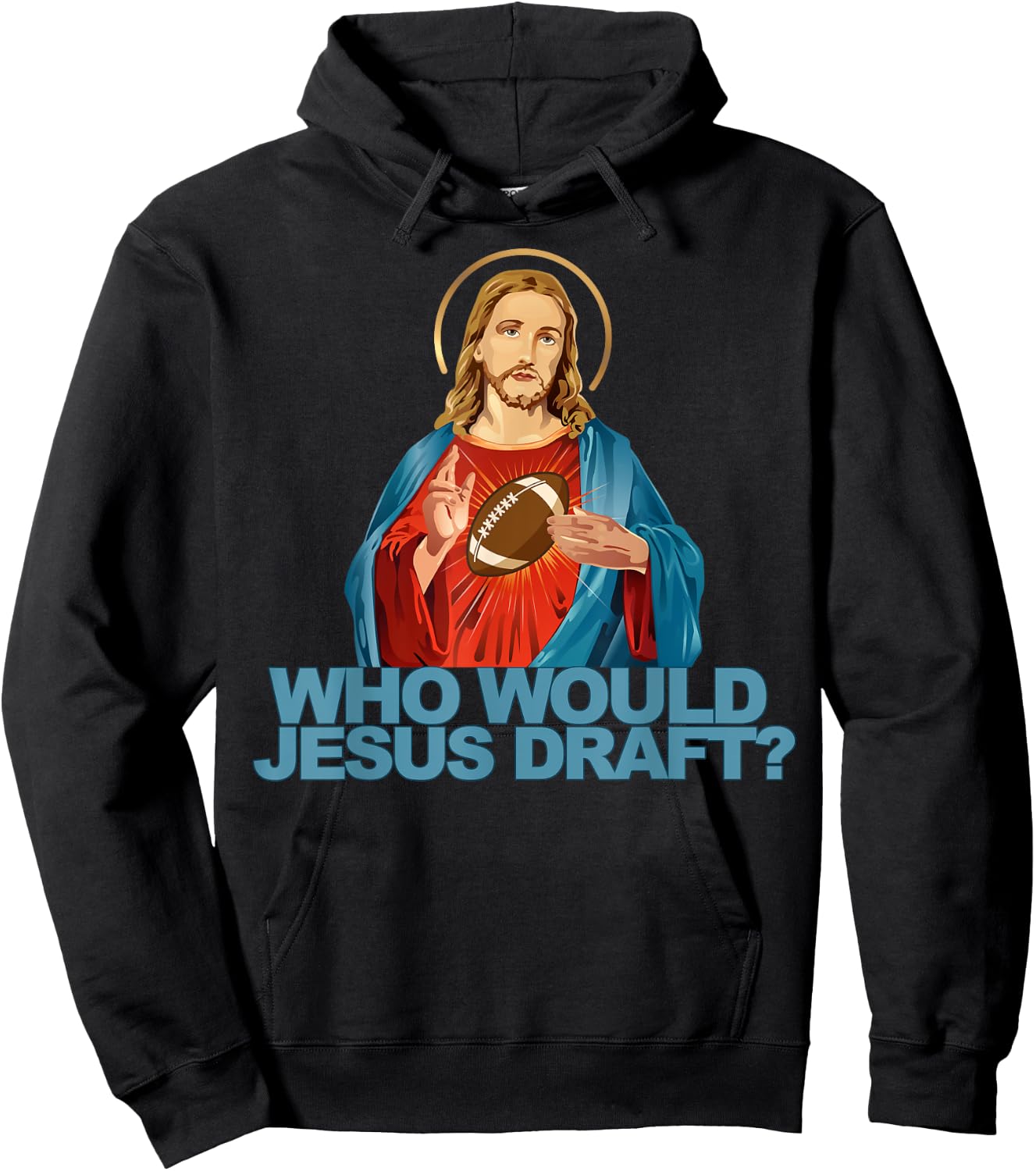 Who Would Jesus Draft Funny Fantasy Football Jesus Hoodie - Hoodie | Black