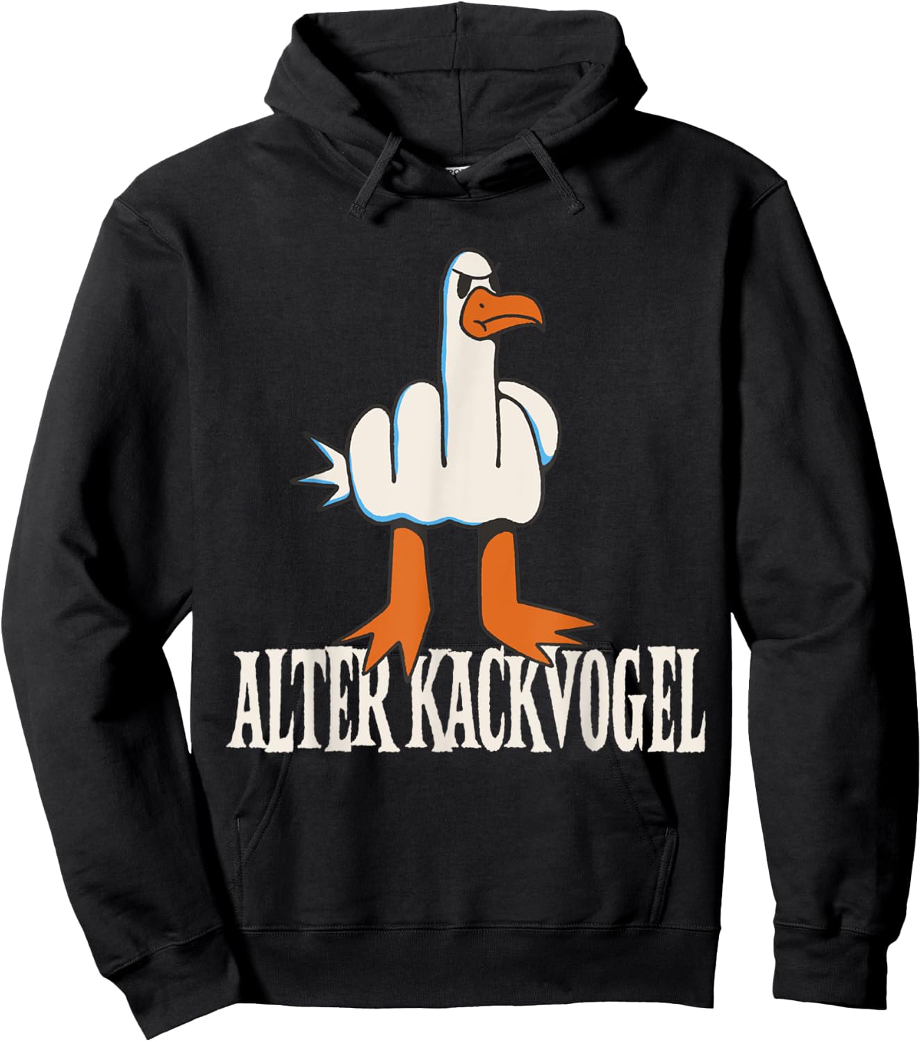Old Kackbird Grummelige Seagull Funny Seagull , black Hoodie - Hoodie | Black