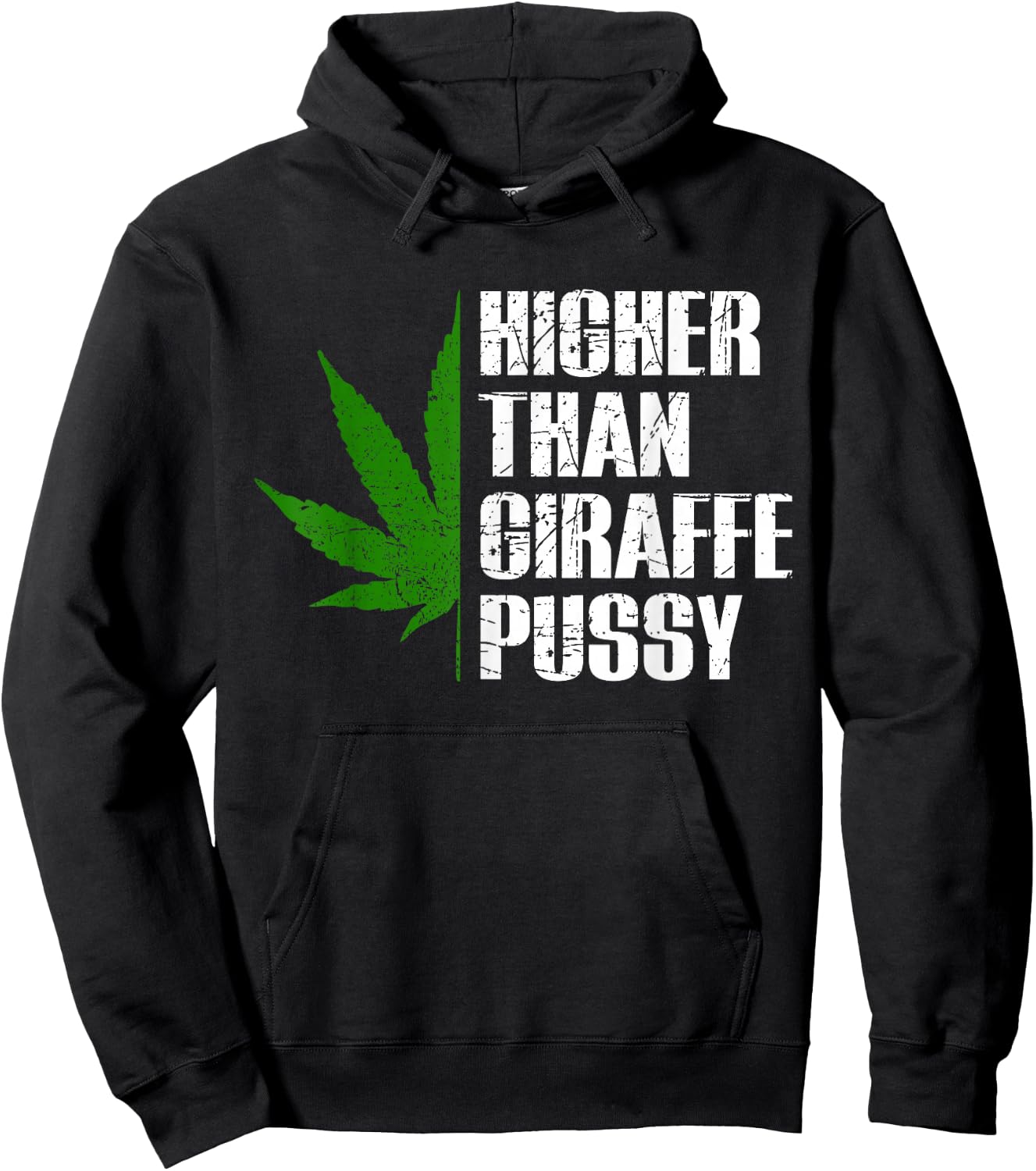 Higher than Giraffe P Shirt - Marijuana Cannabis Kush Design Hoodie - Hoodie | Black