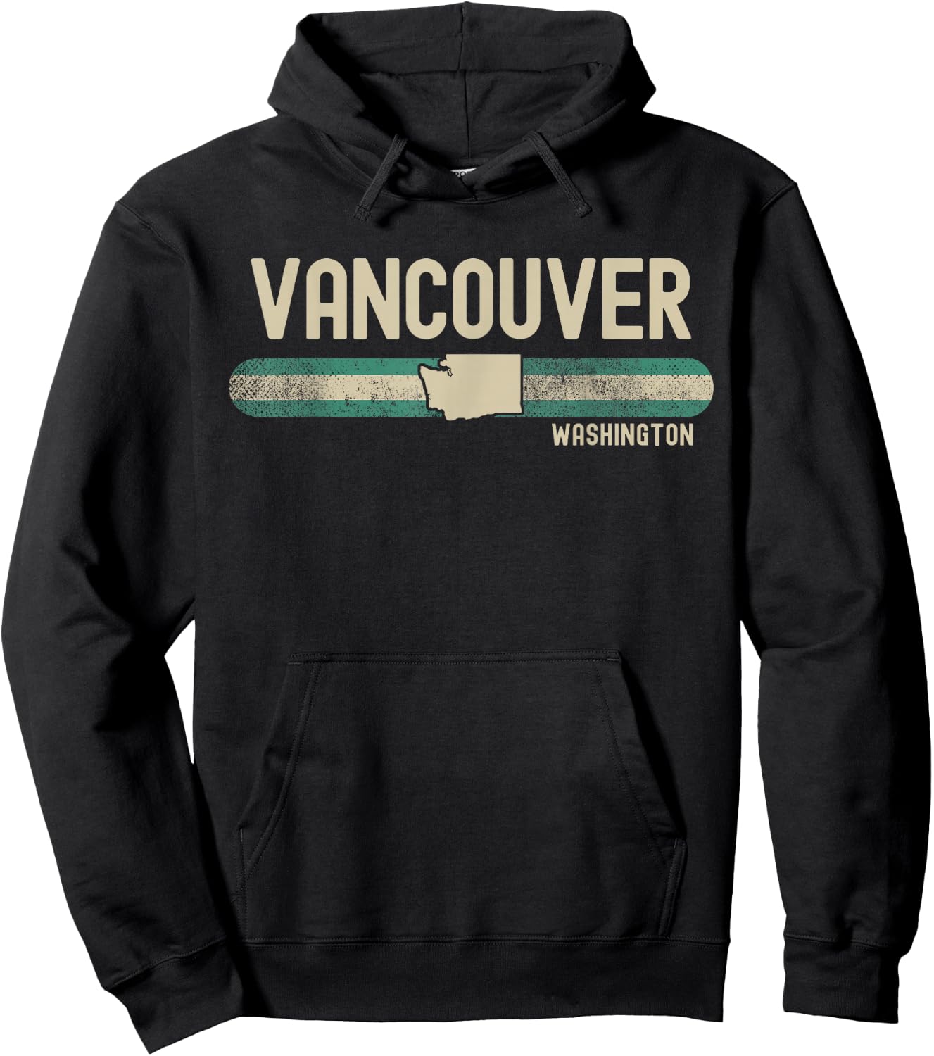 Vancouver WA | Washington | Travel & 80s Style Hoodie - Hoodie | Black