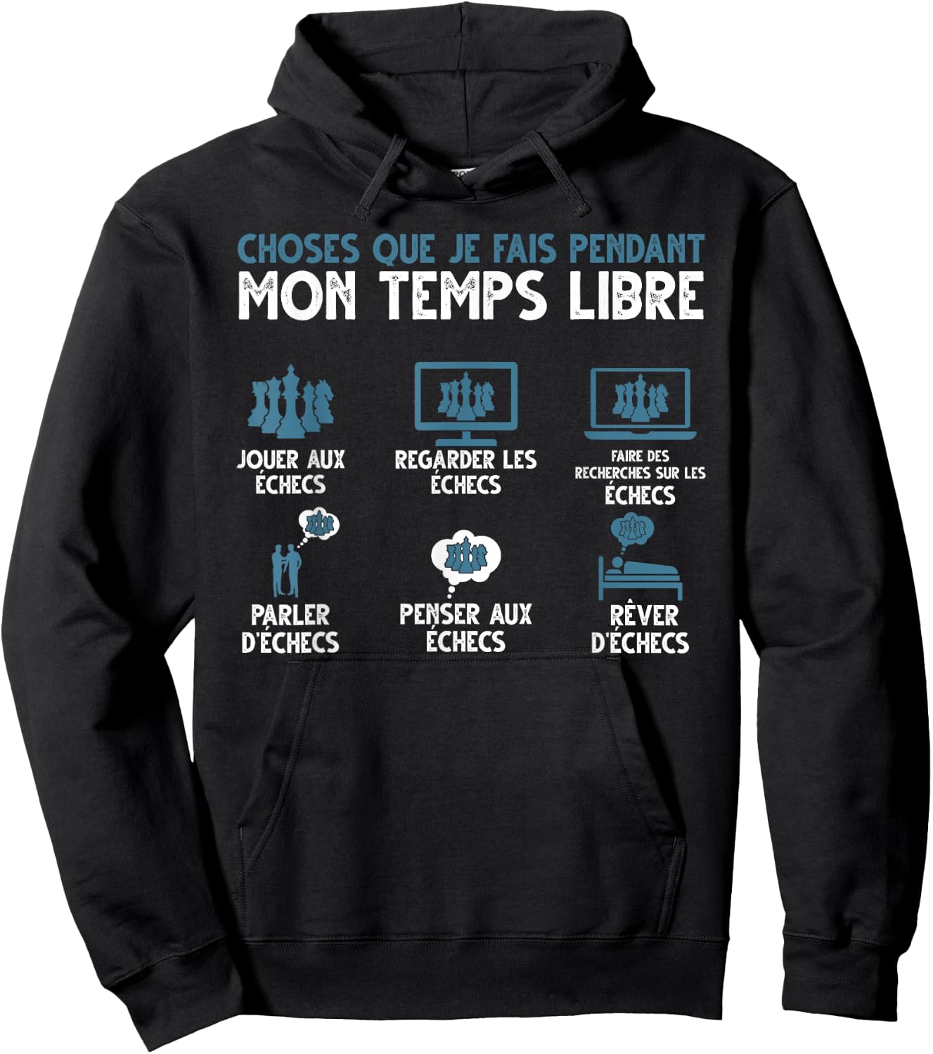 What I Do In My Free Time Play Chess , Black, S Hoodie - Hoodie | Black